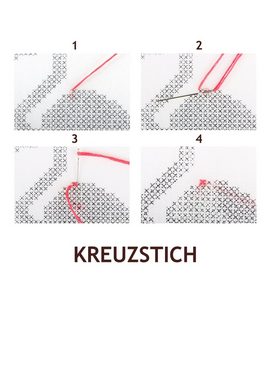 Delindo Lifestyle Kreativset Handarbeits-Stickpackung - Sticken im Kreuzstich - neutrale Motive, Sticktechnik: Kreuzstich