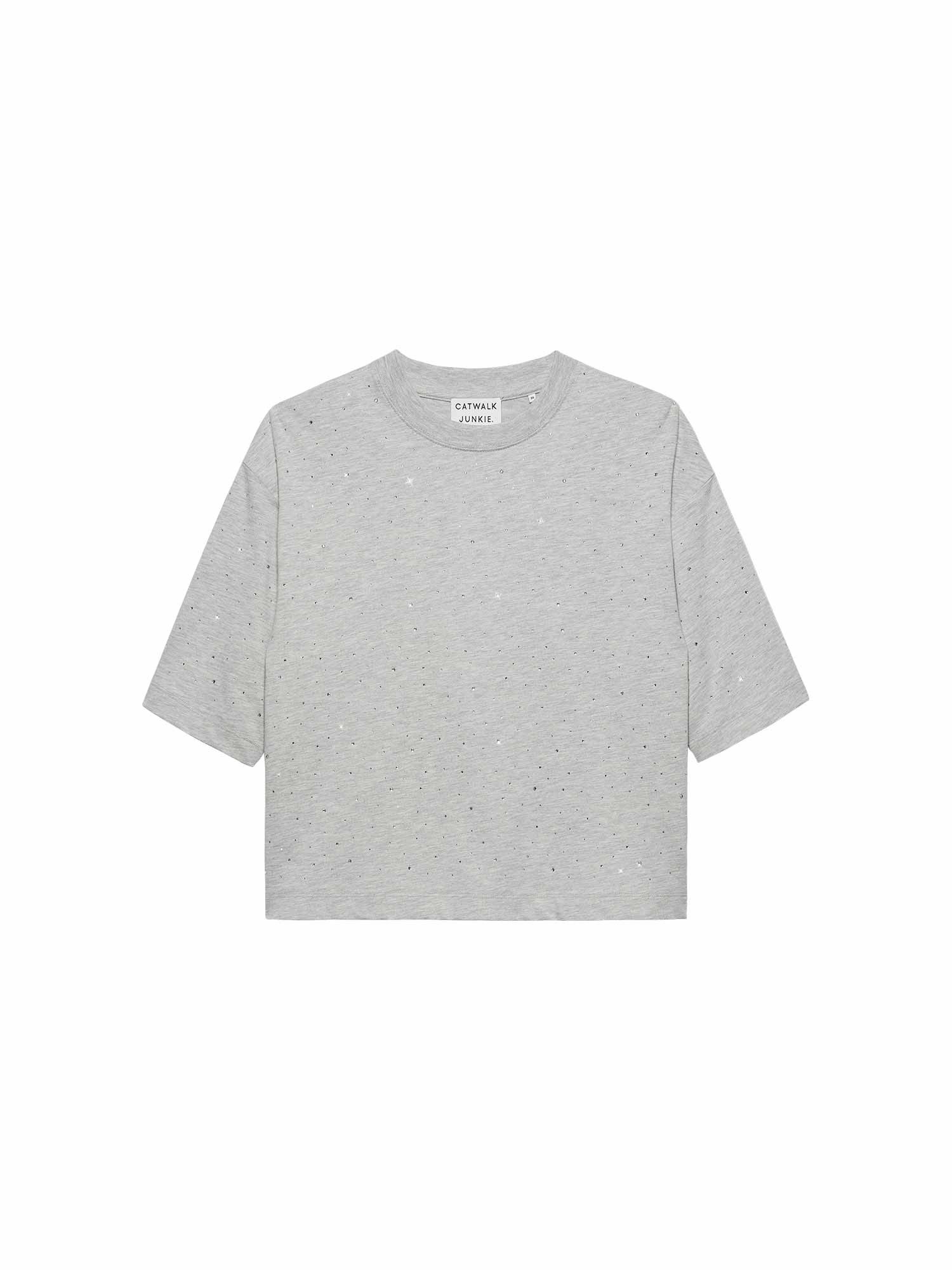 Catwalk Junkie T-Shirt – Locker geschnittenes T-Shirt mit Strasssteinen