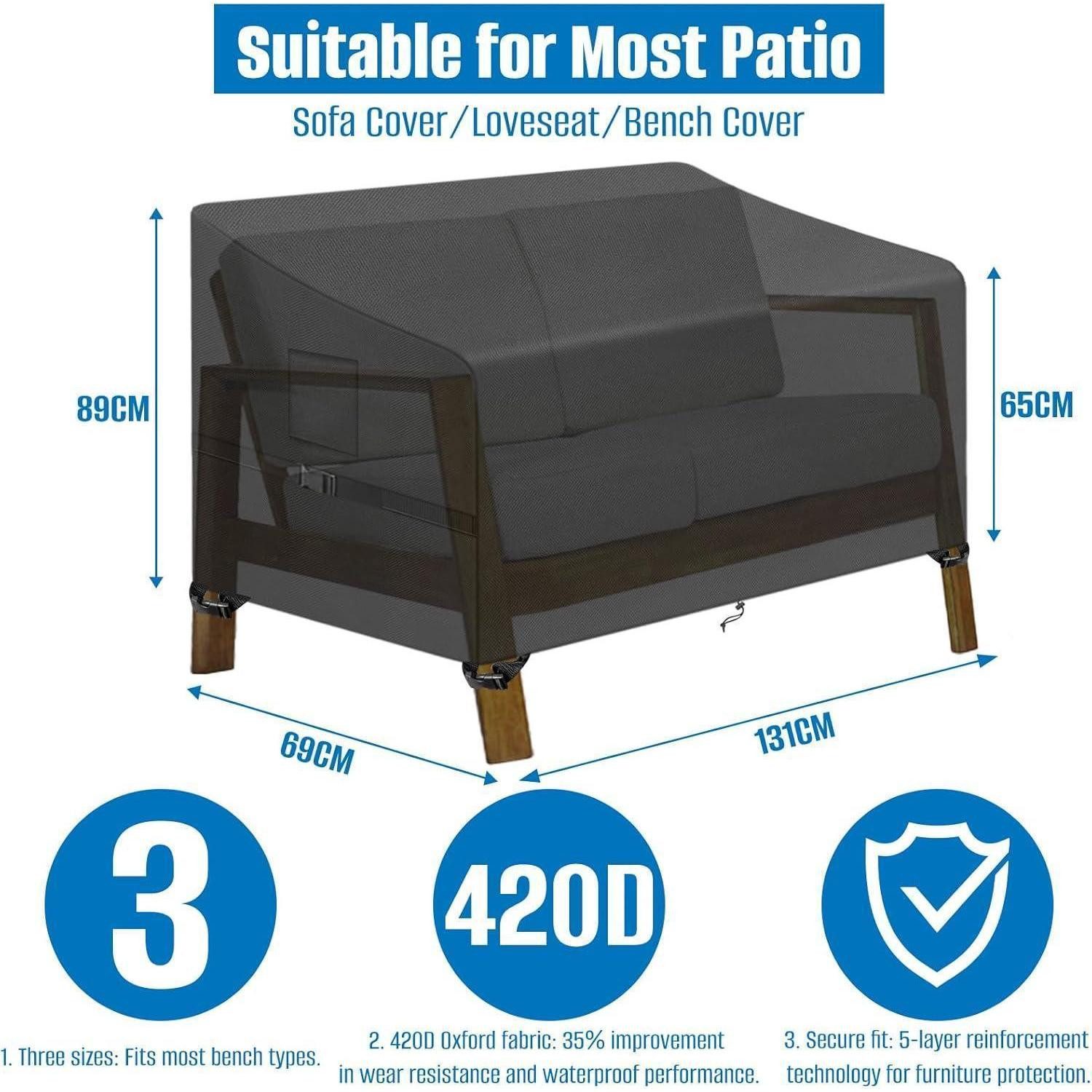 LuxusKollektion Gartenmöbel-Schutzhülle Gartenbank Abdeckung 2-Sitzer 420D günstig online kaufen