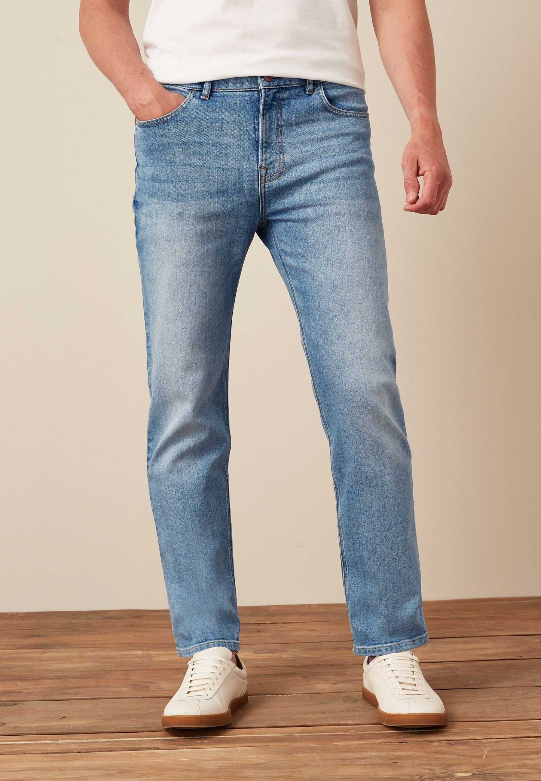 Stretch-Jeans Light Straight-Jeans Next (1-tlg) Fit Blue Straight
