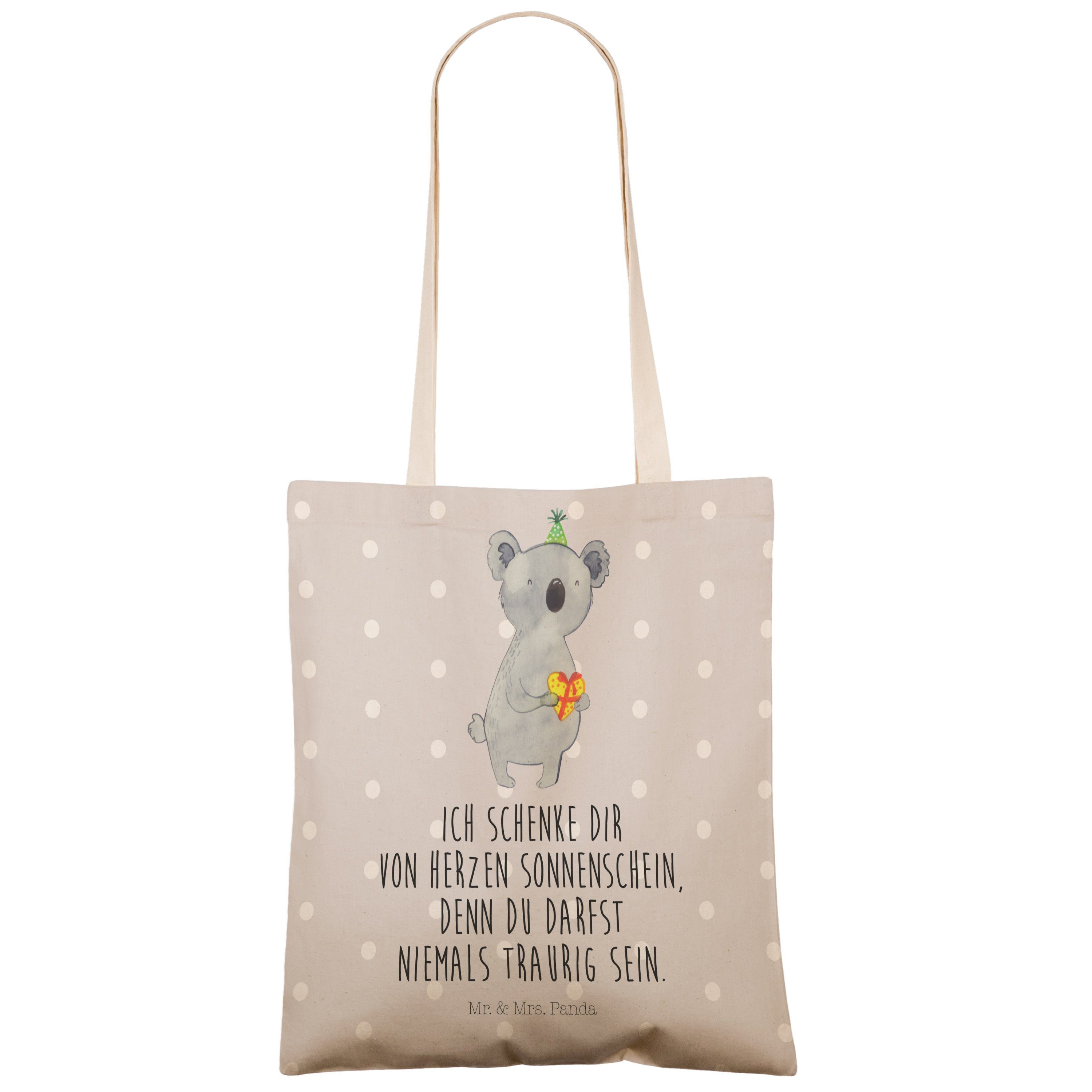 Mr. & Mrs. Panda Tragetasche (1-tlg) Geburtstag, - Tasche, Shop Pastell - Koala Tragetasche, Grau Geschenk