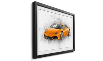 WandbilderXXL Bild mit Rahmen Lambo, Auto, Wandbild, in 4 Größen erhältlich