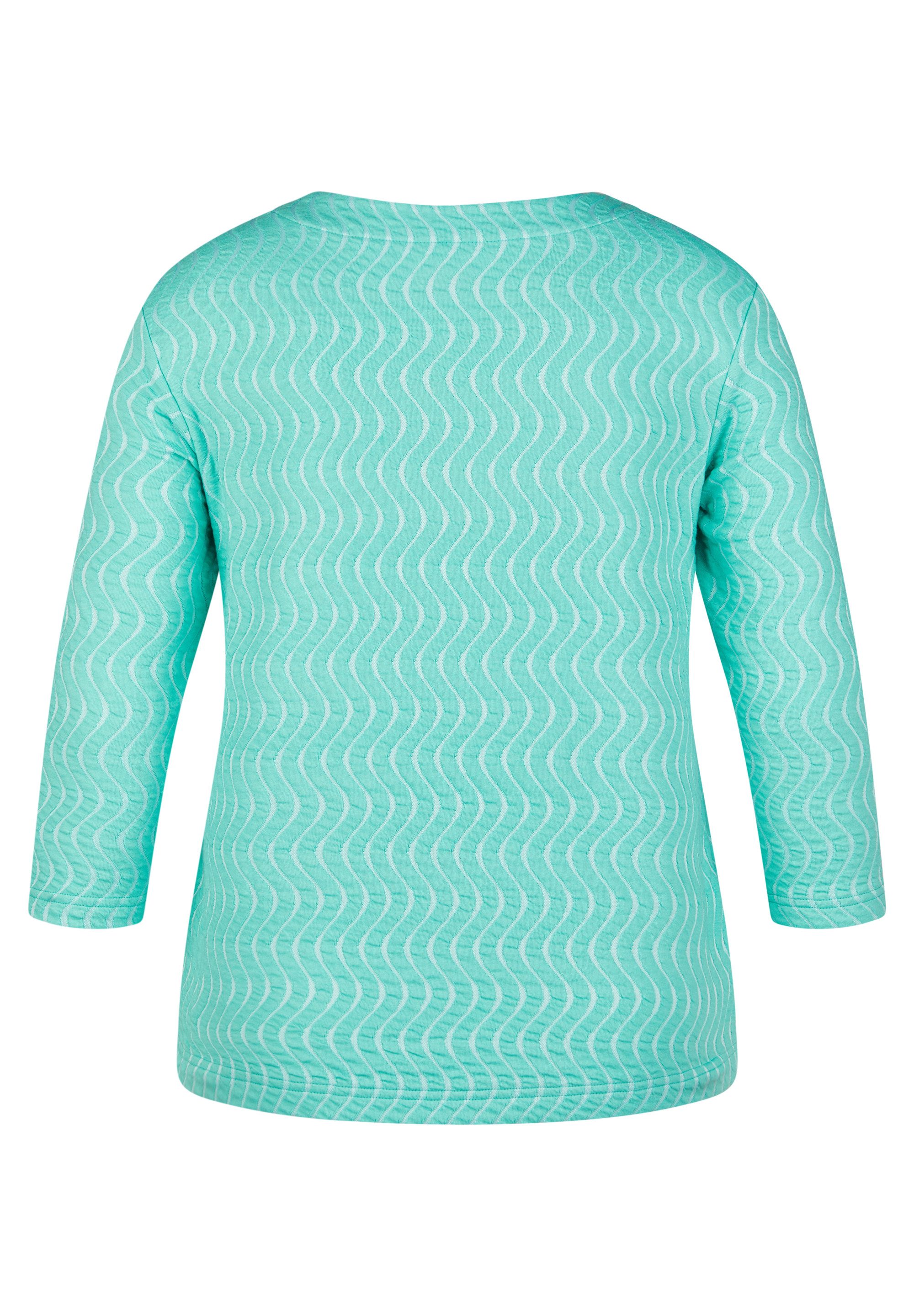Rabe 3/4-Arm-Shirt mit Wellen-Struktur