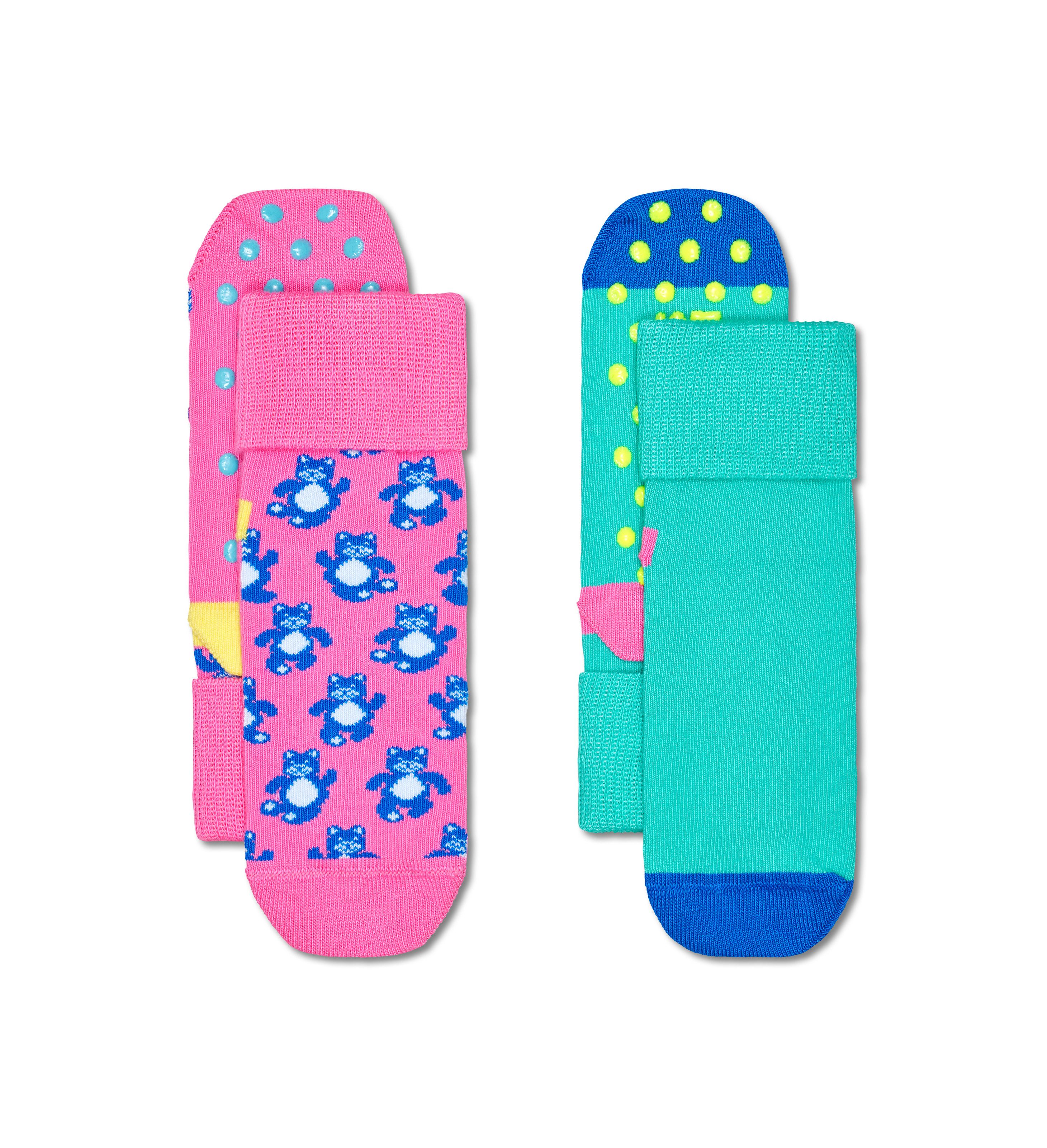 Happy Socks ABS-Socken Teddy Bear (2er Pack) mit süßen Bärchenmotiven