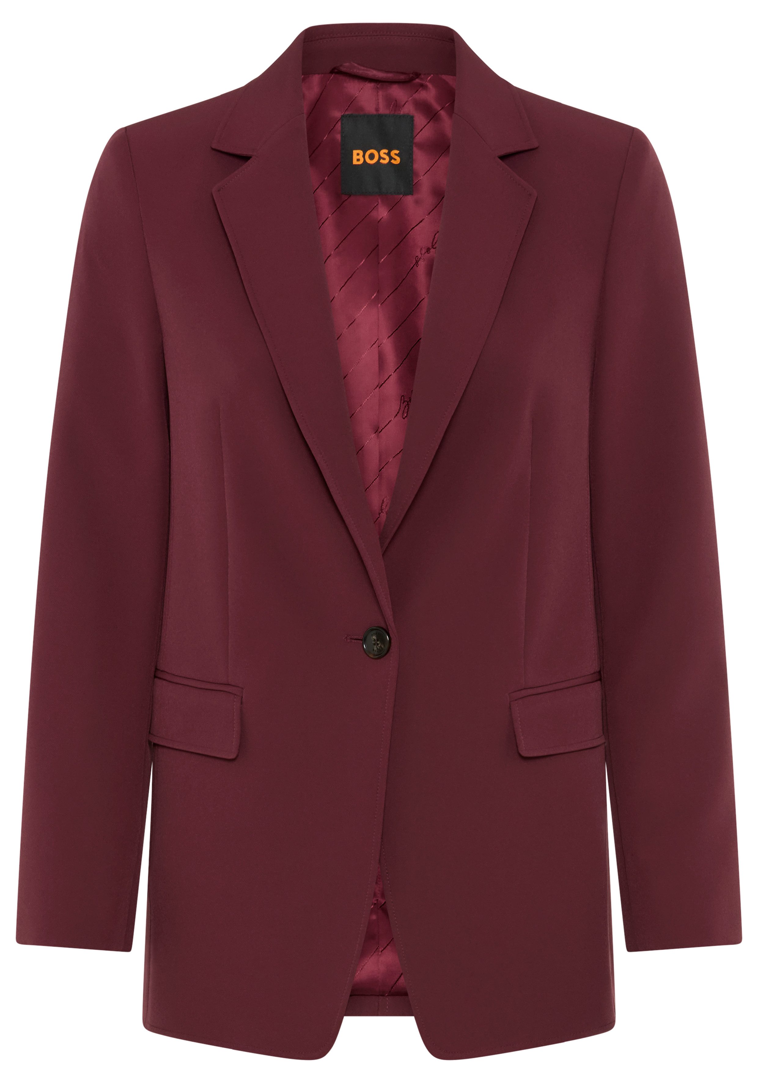 BOSS ORANGE Kurzblazer Jabla Premium Damenmode aus knitterarmem Krepp