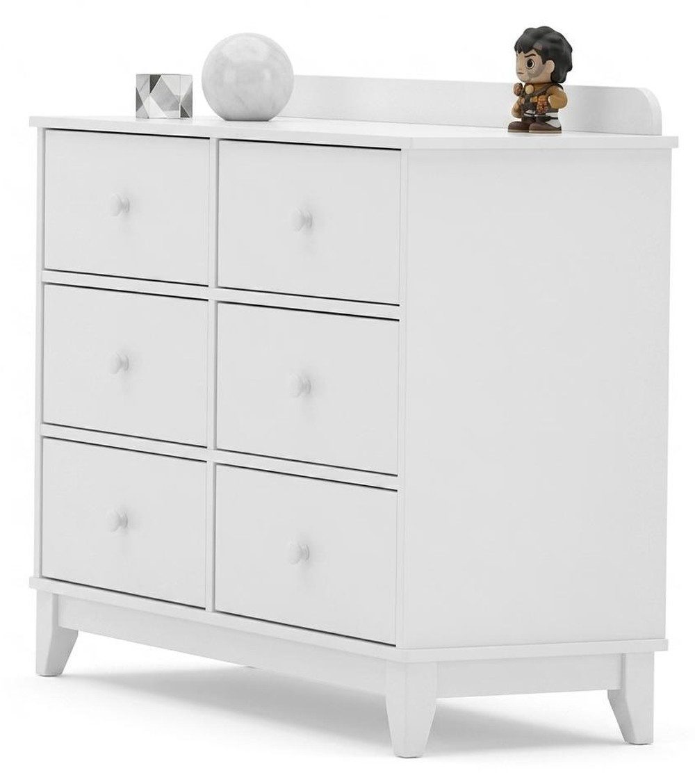 Xlmoebel Schubkastenkommode Moderne weiße Kommode mit 6 Schubladen für das Kinderzimmer, Made in Europa