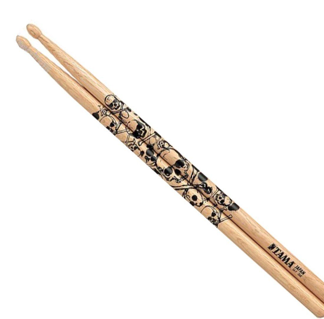 Tama Drumsticks Tama Schlagzeugstöcke A-S Totenkopf 3 Paar (3 Paar, Vorteils-Set), Totenkopf-Design