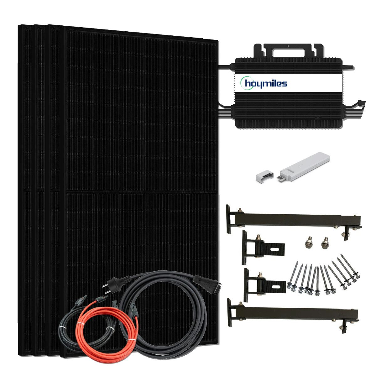 Hoymiles Solaranlage 1760W Balkonkraftwerk Bifazial mit Hoymiles Inverter & Halterung