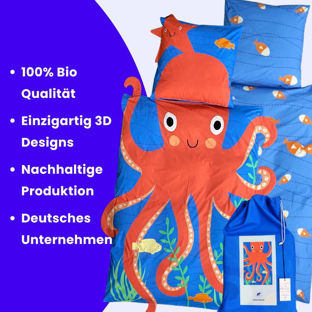 Surfing-Gorilla Kinderbettwäsche Bettbezug im Oktopus Design günstig online kaufen
