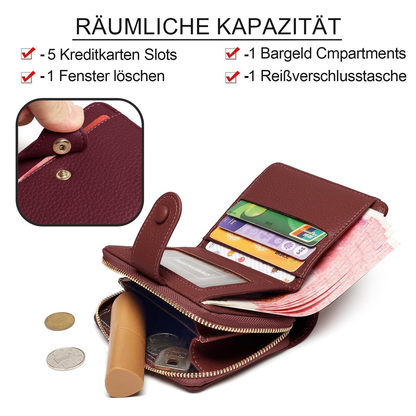 OKWISH Geldbörse Damen Portemonnaie Brieftasche aus günstig online kaufen