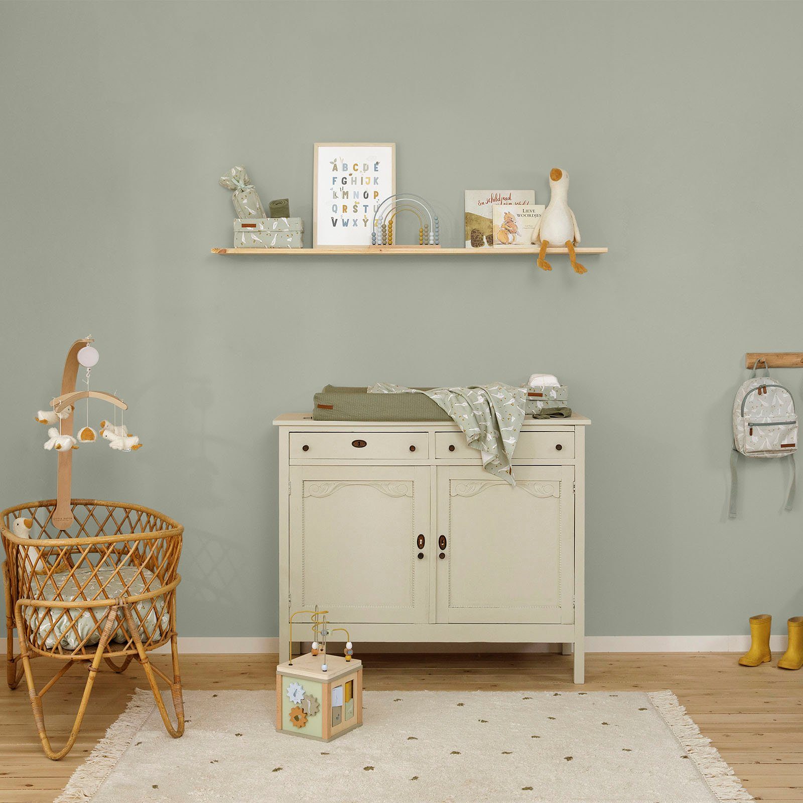 LITTLE DUTCH Olive hochdeckend Kinderzimmer für Wandfarbe und Wallpaint, Faded Grün waschbeständig, matt, geeignet extra