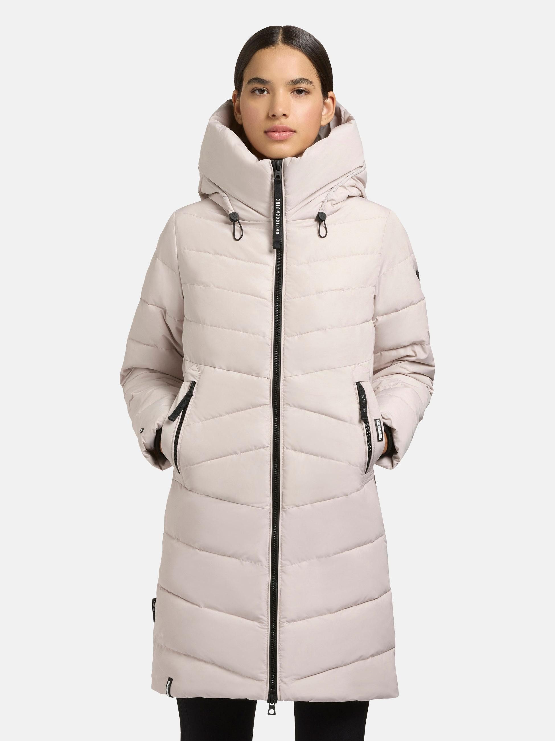 khujo Steppmantel Pluz-YM Warmer gesteppter Damen Wintermantel mit Kapuze