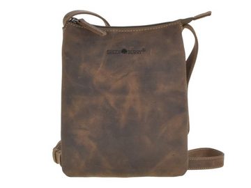 Greenburry Umhängetasche "Vintage" Leder, kleine flache Schultertasche, Damentasche 19x23cm, Vintage Leder