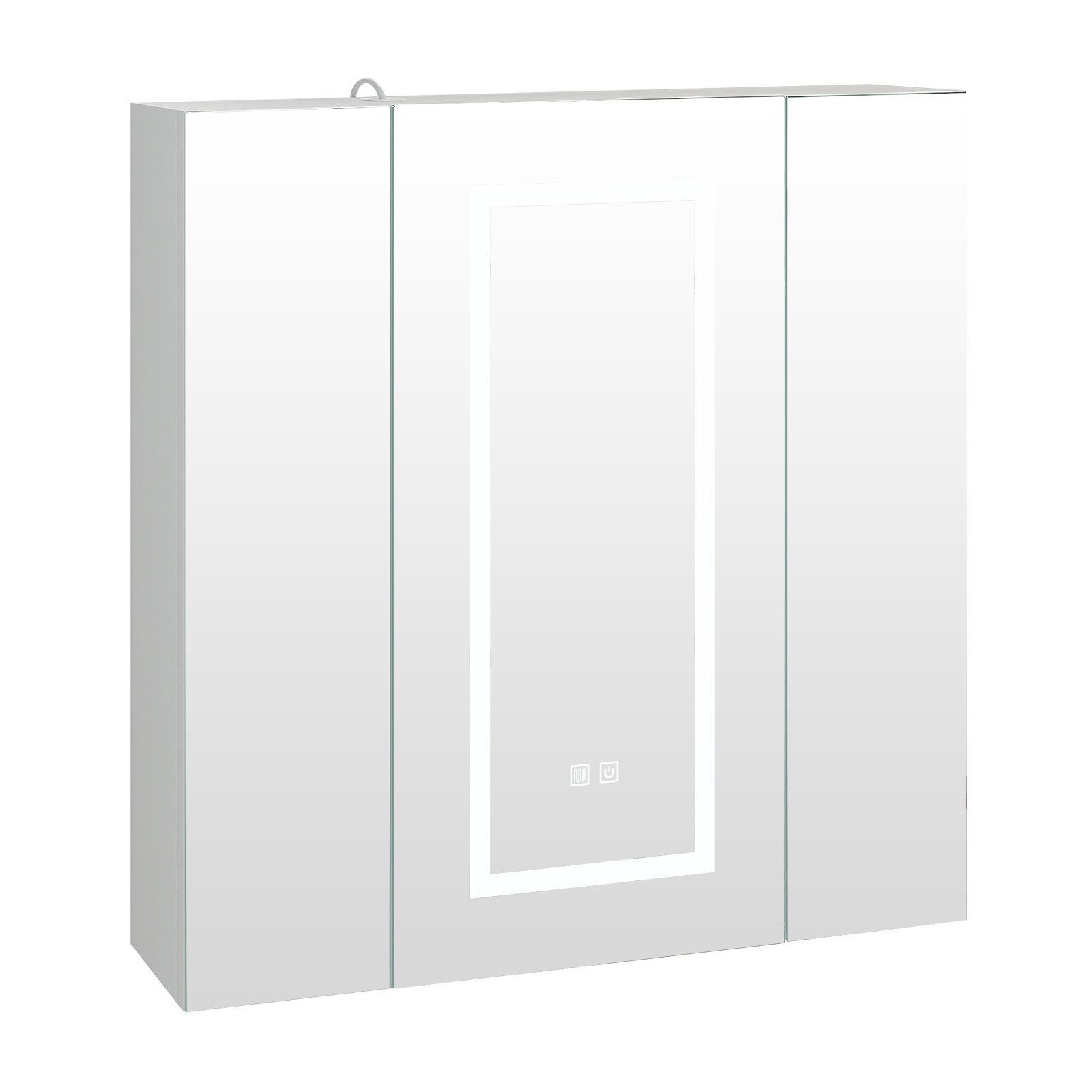 Badezimmerspiegelschrank Spiegelschrank mit Beleuchtung und Entfeuchtung,80x13x80cm