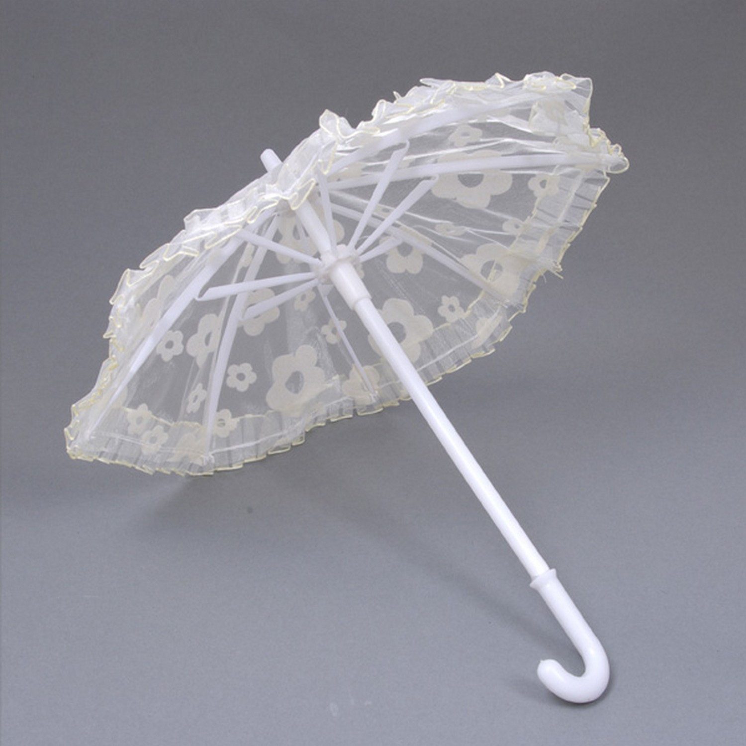 Deko AS Dekoobjekt Dekoschirm aus Organza - creme - 27 cm - 1 VE = 6 Stück - 71124 (6 St., 1 VE = 6 Stück), mit Rüschenrand