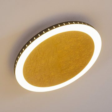 hofstein Deckenleuchte Flur Dielen Beleuchtung LED Decken Lampe goldfarben Wohn Schlaf Zimmer
