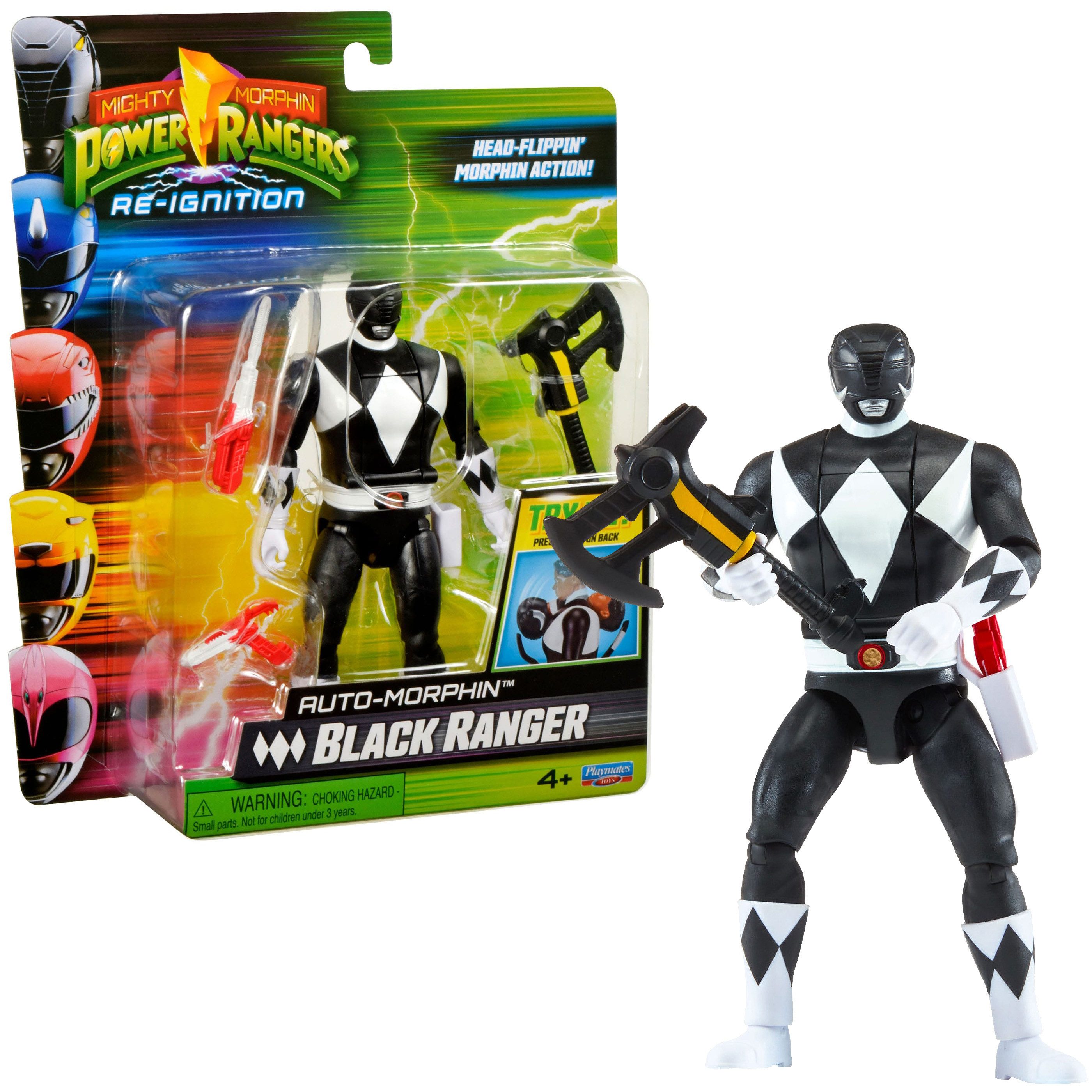 Playmates Toys Actionfigur Mighty Morphin Power Rangers Auto-Morphin Figur, Verwandlungsfunktion, Bewegliche Gelenke, Umfangreiches Zubehör