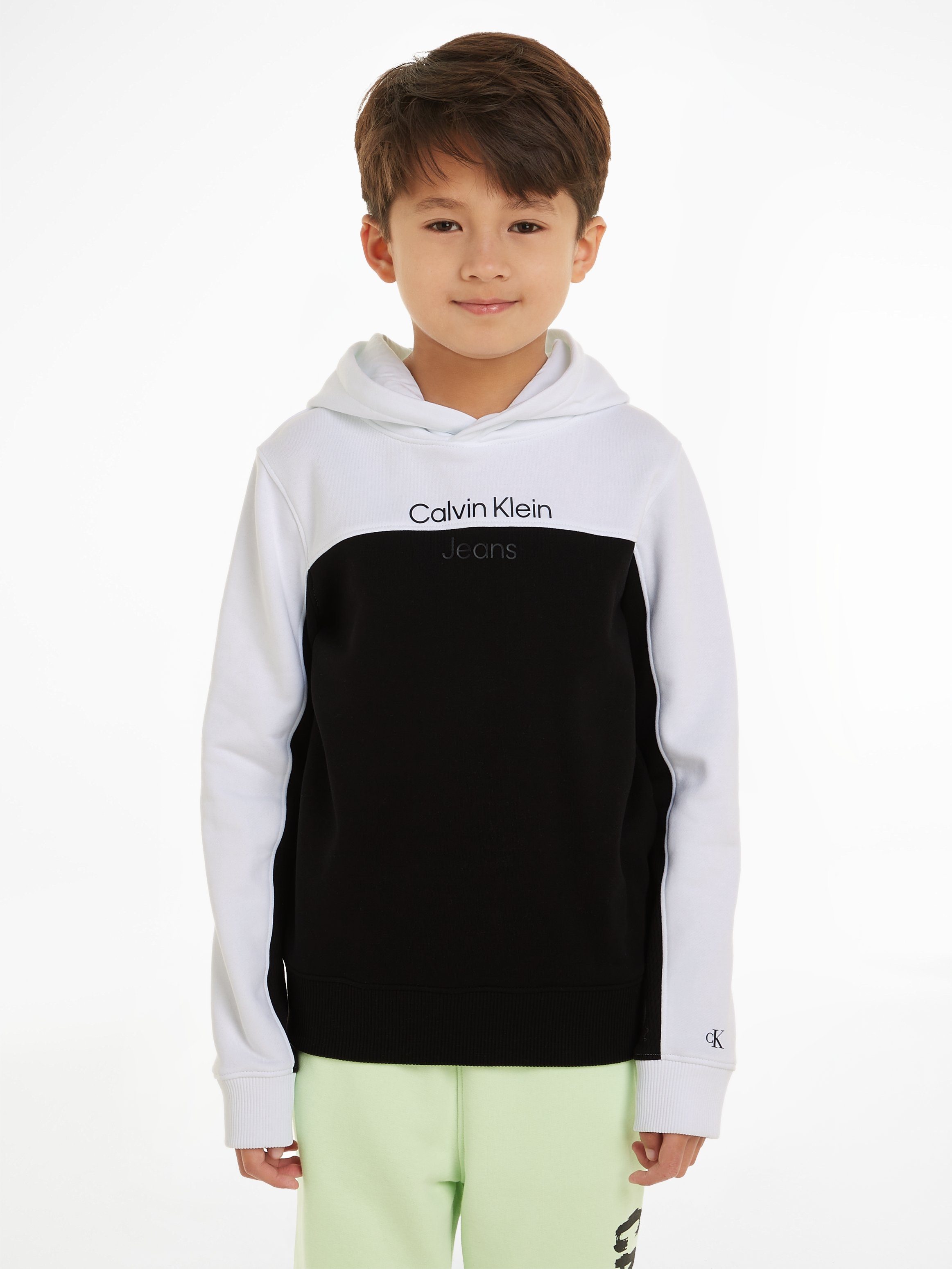 Calvin Klein Jeans Sweatshirt TERRY COLOR BLOCK REG. HOODIE mit Kapuze Ck Black