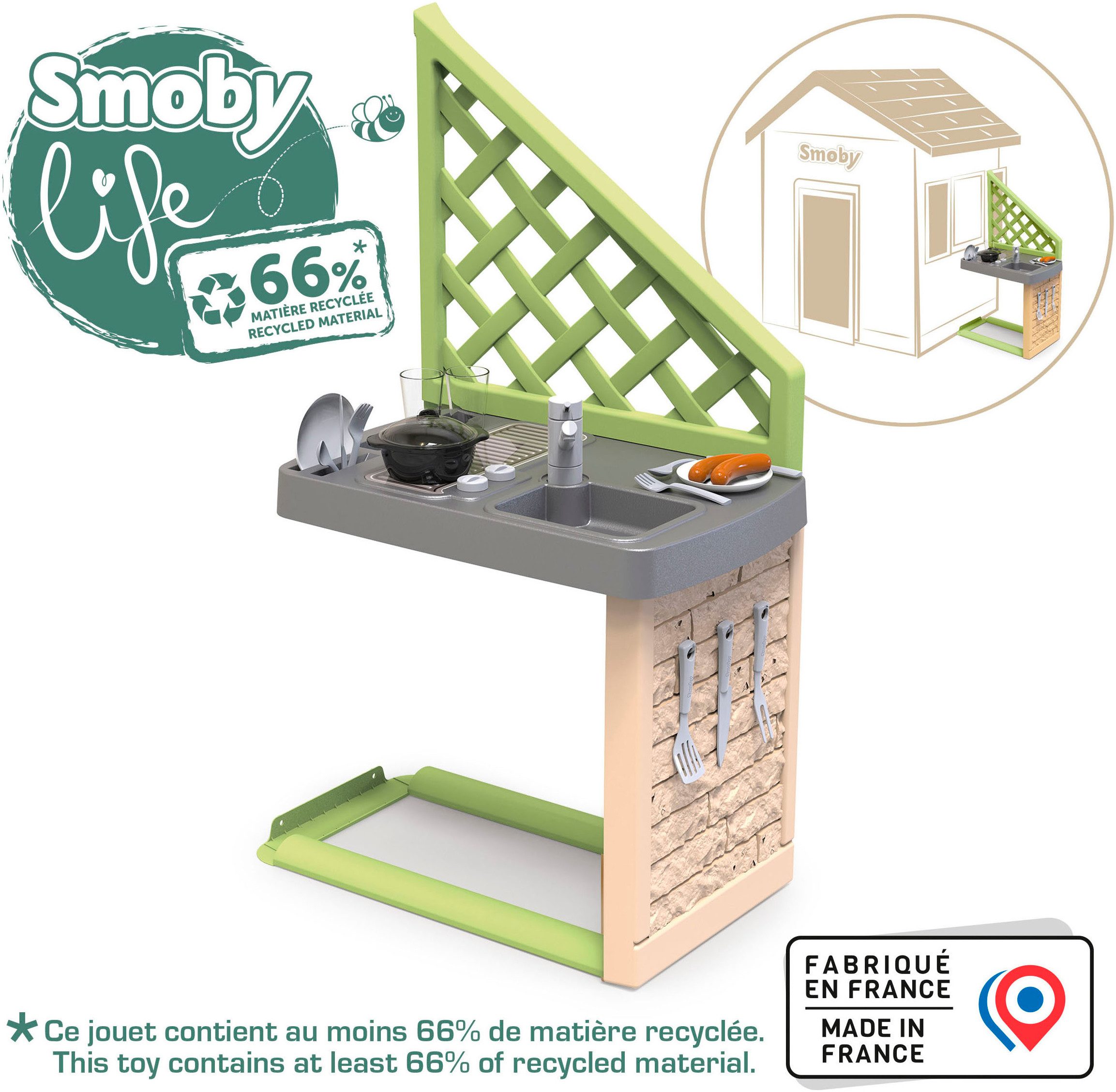 Smoby Outdoor-Spielküche Smoby Life, Spielhaus Zubehör Sommerküche Kunststo günstig online kaufen