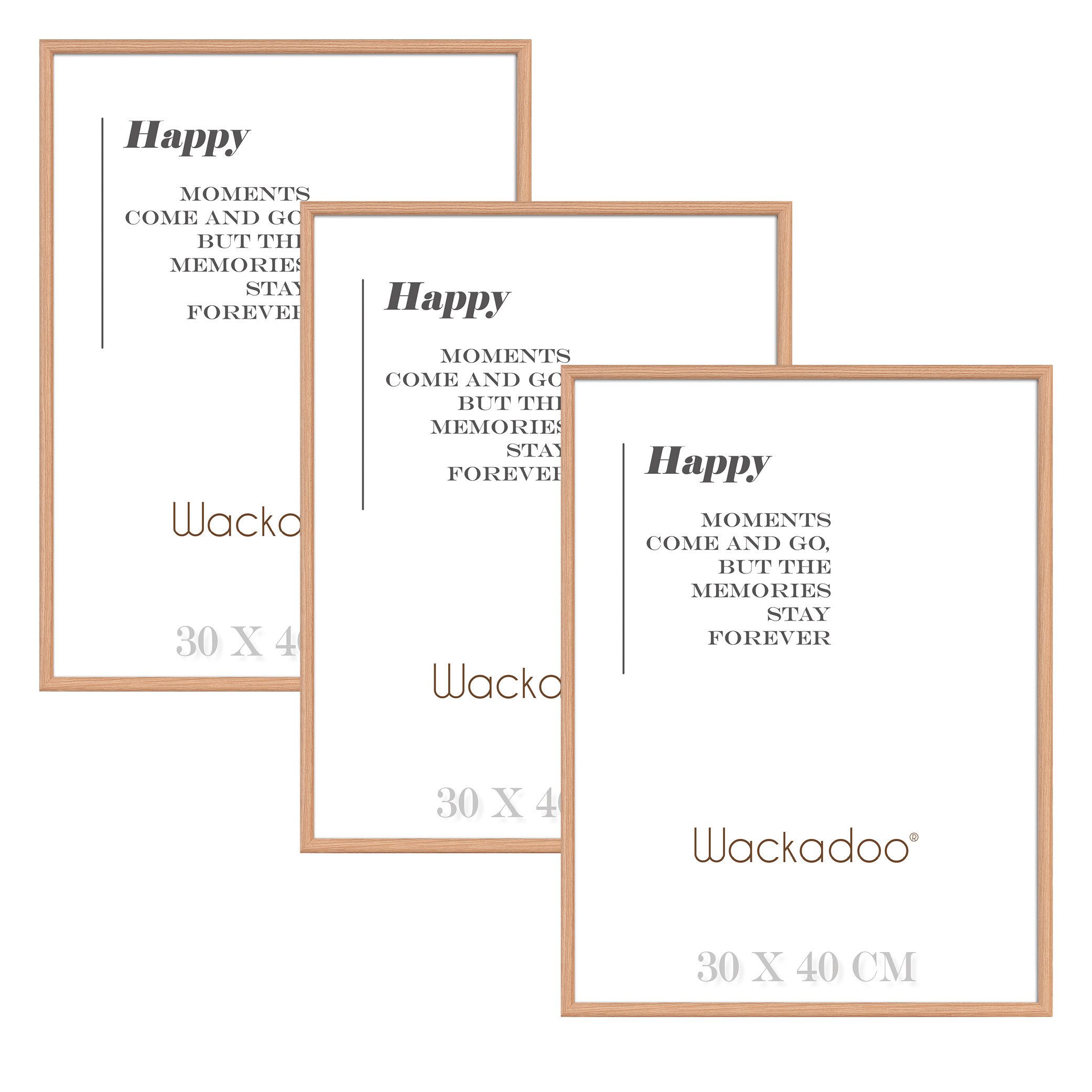 Wackadoo Living Bilderrahmen-Set HAPPY mit Glasscheibe günstig online kaufen