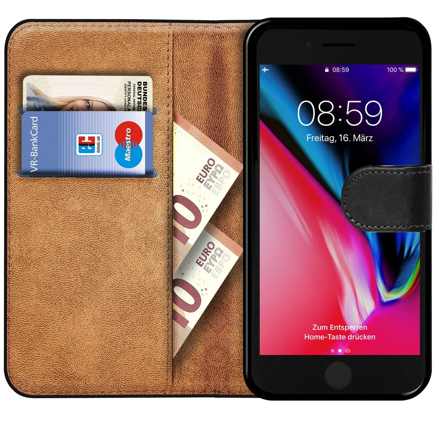 CoolGadget Handyhülle Book Case Handy Tasche für Apple iPhone 7 Plus / 8 Plus 5,5 Zoll, Hülle Klapphülle Flip Cover für iPhone 8 Plus Schutzhülle stoßfest