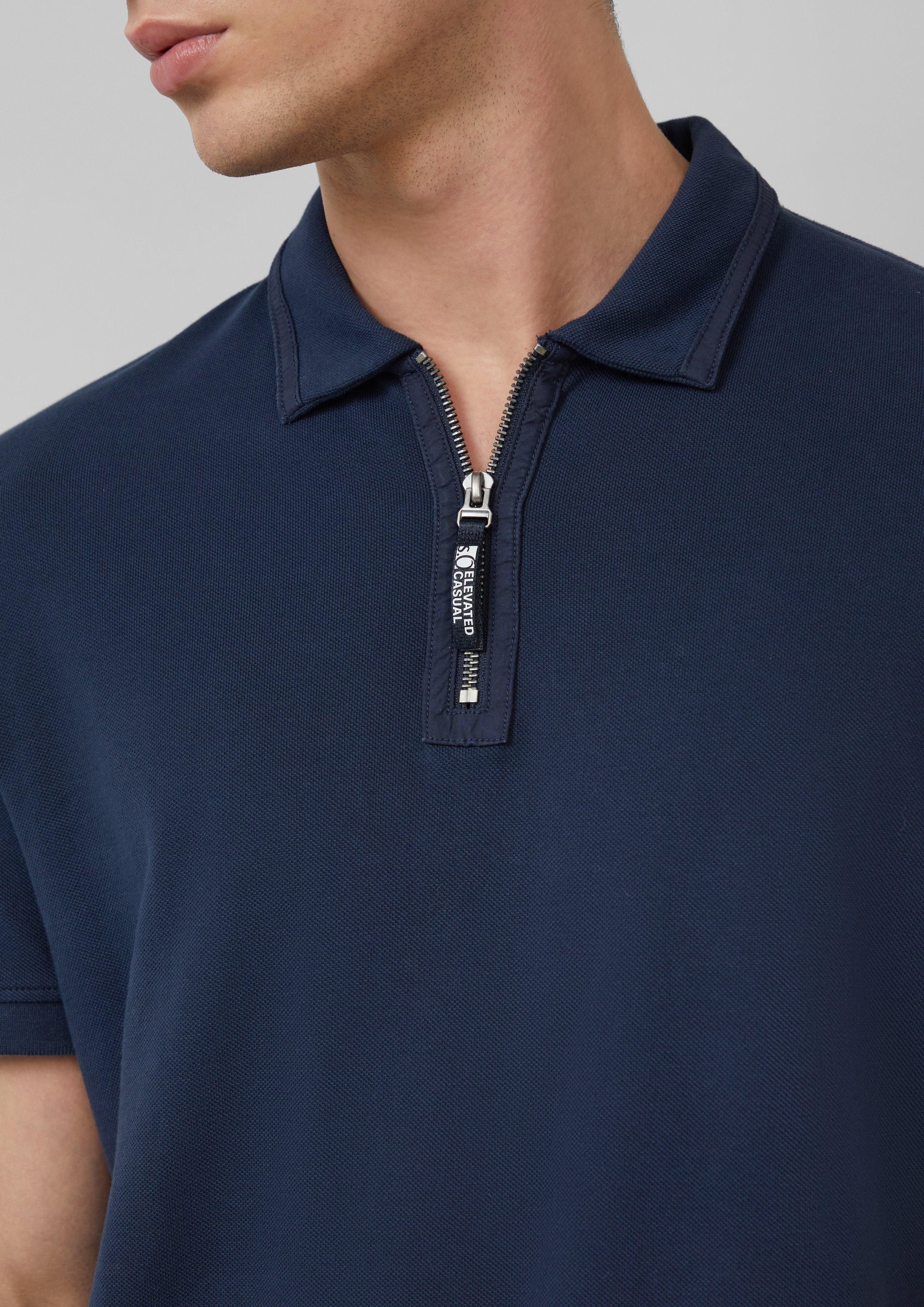 s.Oliver Kurzarmshirt Poloshirt mit Reißverschluss und günstig online kaufen