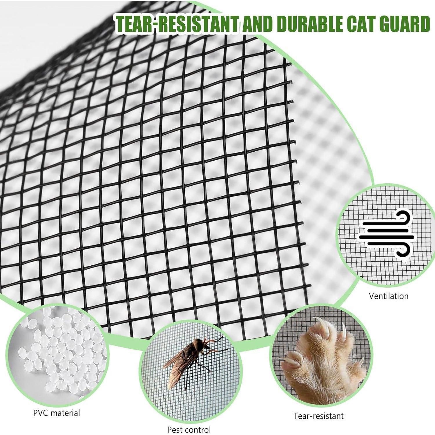 LuxusKollektion Insektenschutz-Fensterrahmen Katzennetz Fensterschutz ohne Bohren selbstklebend 100x130 cm, (1-St) – Bild 5 von 5