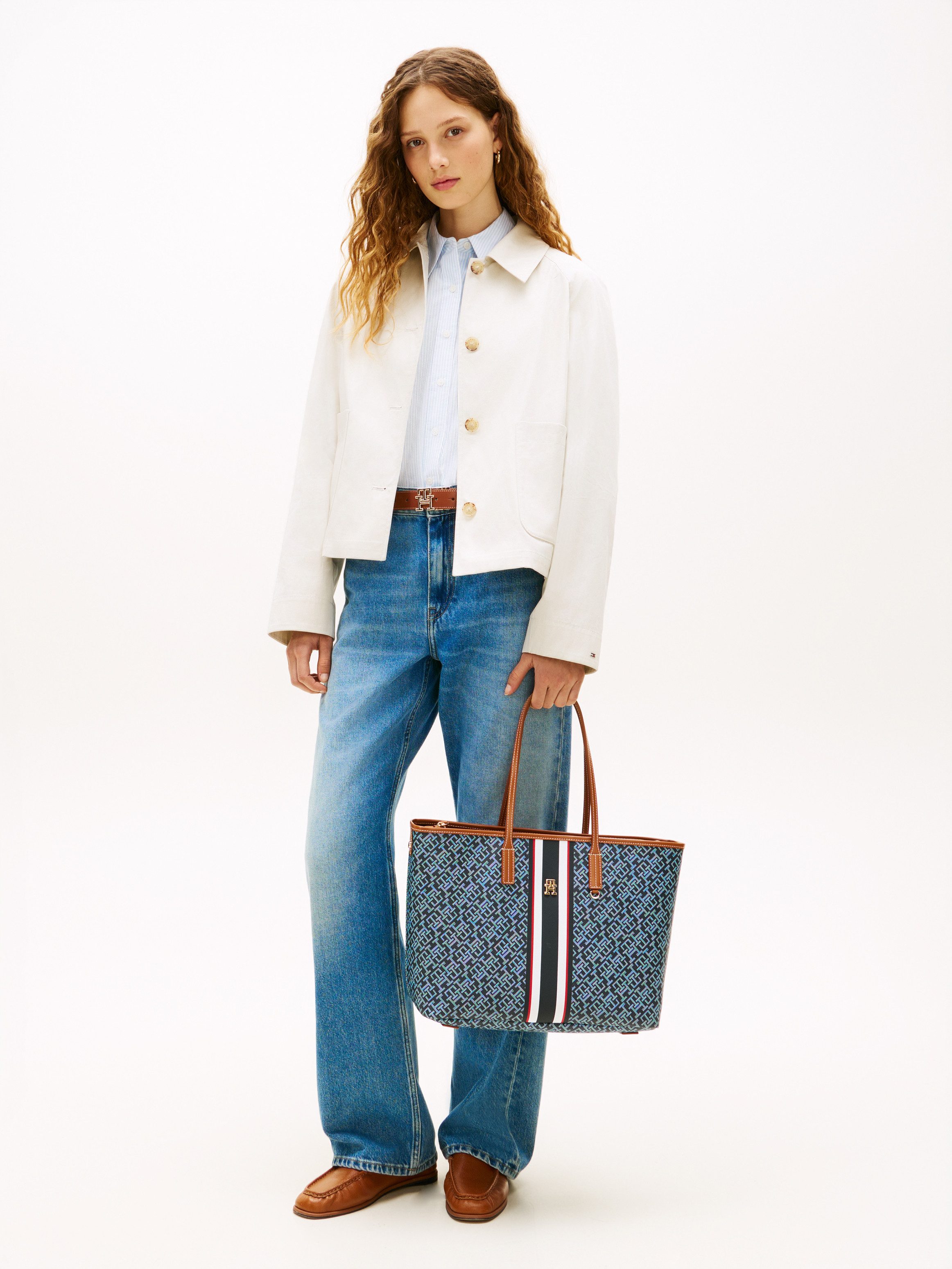 Tommy Hilfiger Tragetasche TH MONOPLAY TOTE STRIPE LE, Damen Handtasche, Tr günstig online kaufen