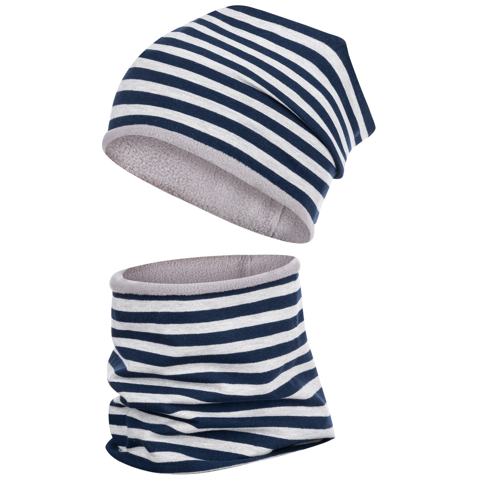 Smarilla Fleecemütze Jungenmütze + Schlauschschal Winterset Beanie Loop