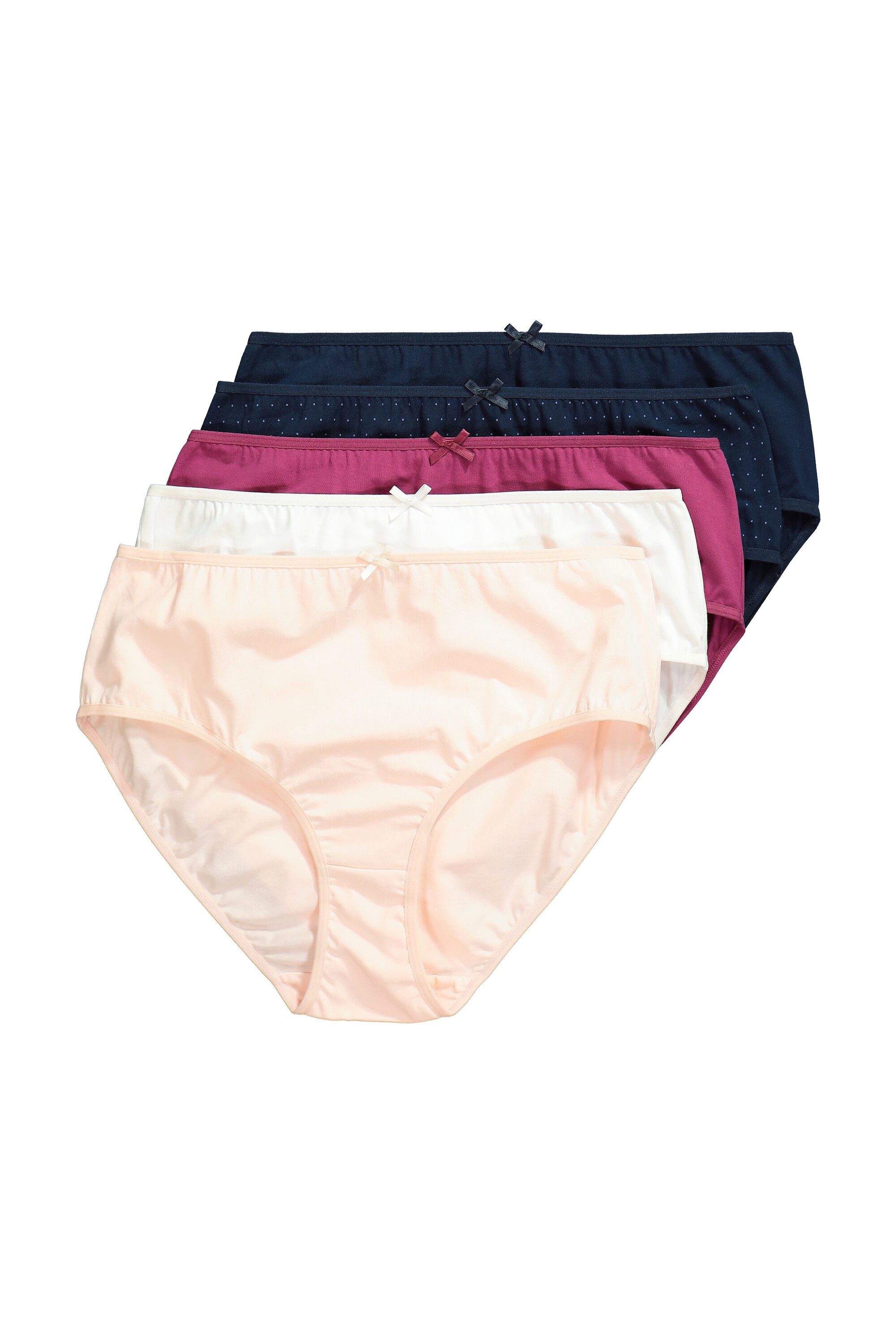 Slip Midislips 5er-Pack Punkte/einfarbig