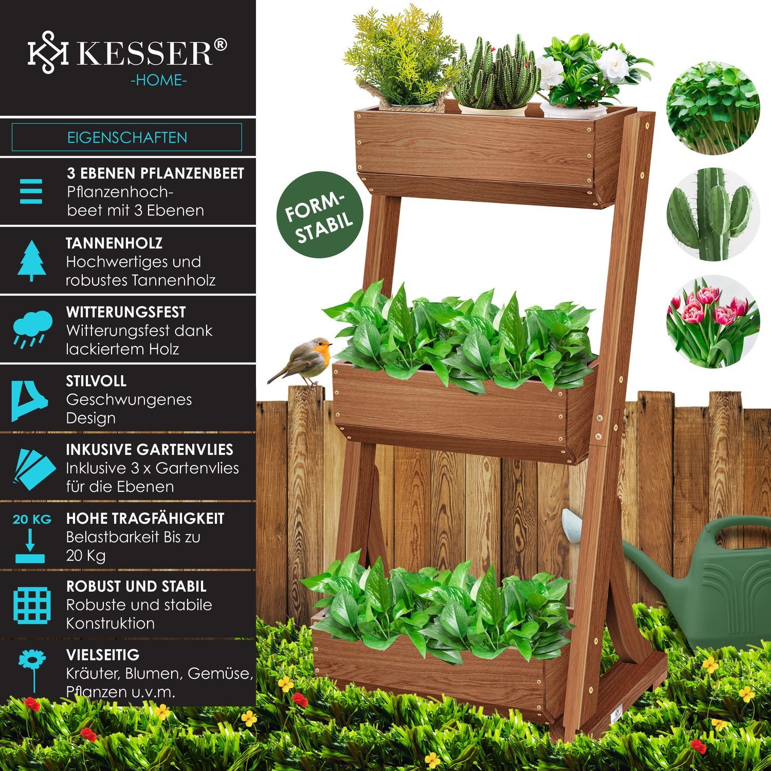 KESSER Hochbeet, mit Etagen Premium Blumenkasten Blumentreppe Gemüsebeet Bl günstig online kaufen