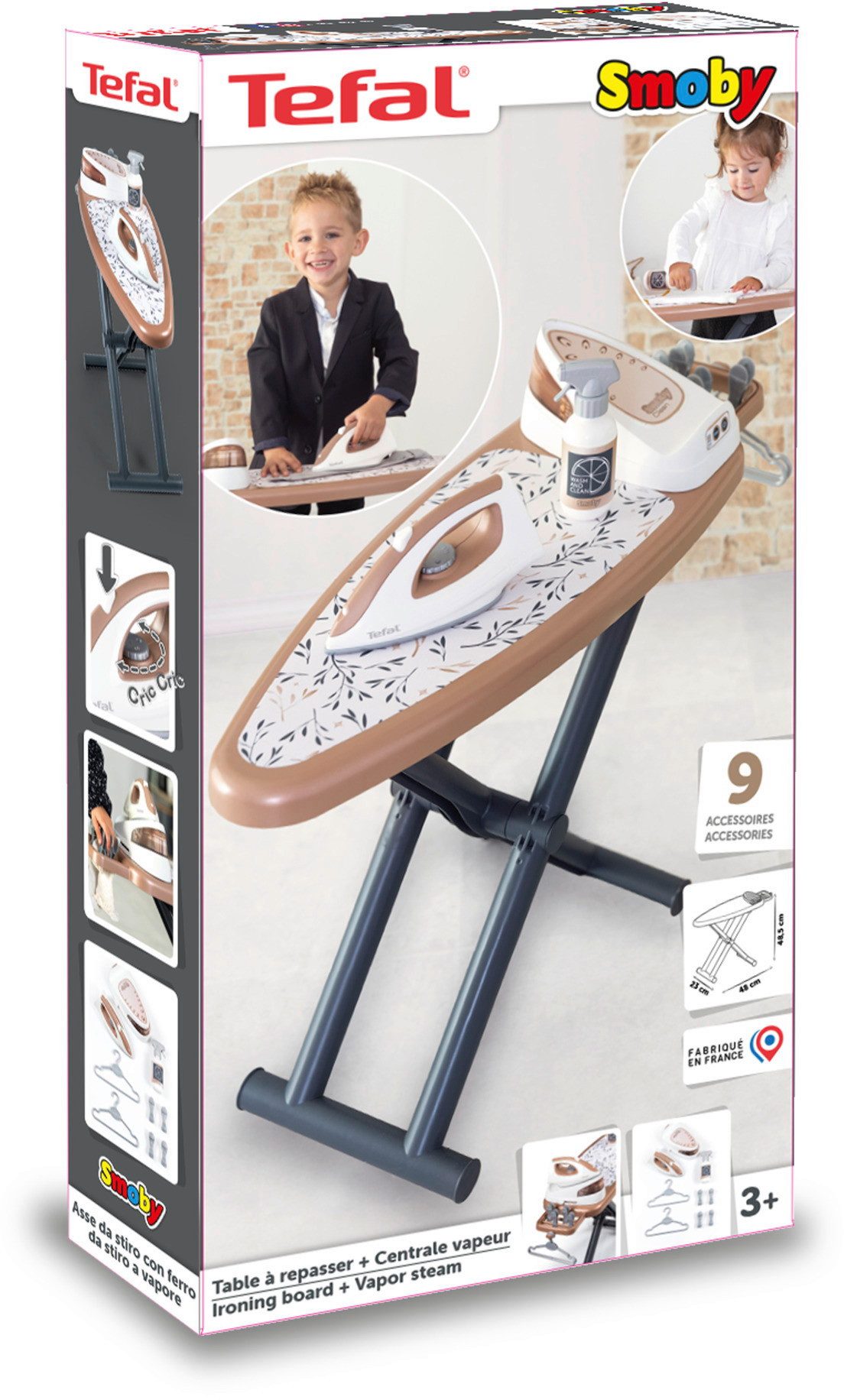 Smoby Kinder-Haushaltsset Spielwelten Haushalt Tefal Bügelbrett + Dampfstation 7600330125