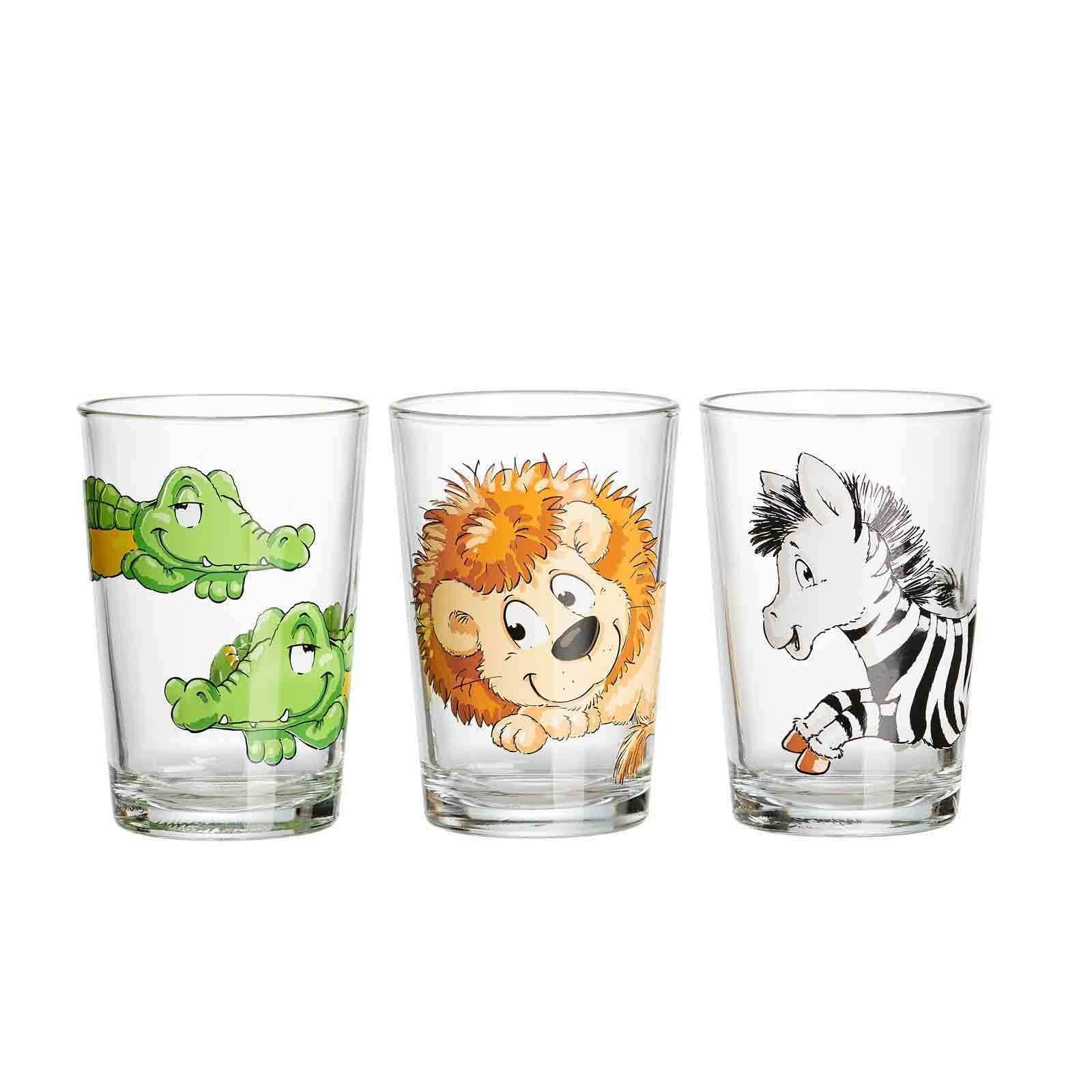 Ritzenhoff & Breker Kinderbecher Dschungel/Wald/Zoo Glas Kindergläser ml 205 Set, 9er