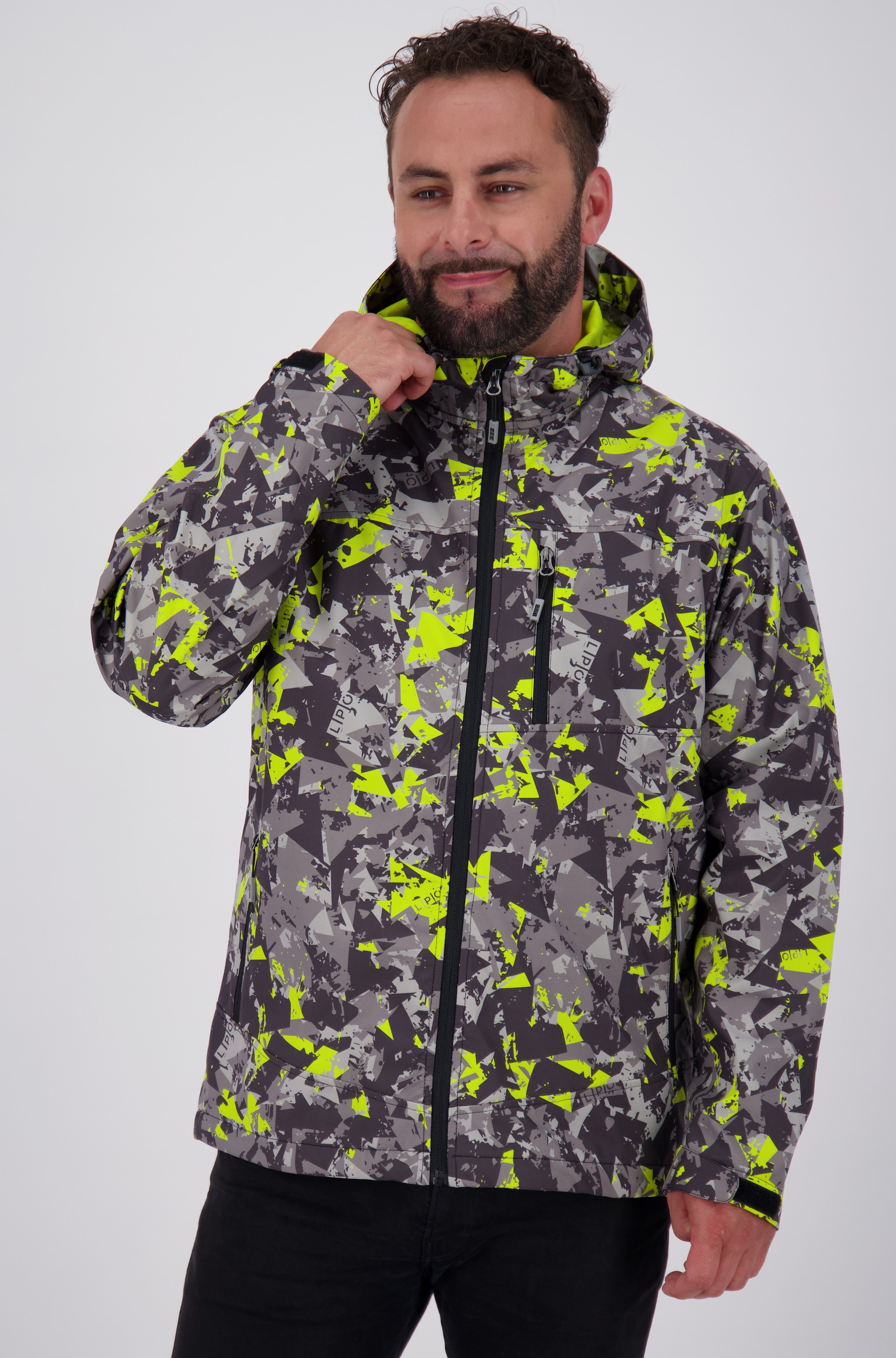 DEPROC Active Softshelljacke ELLIOT PEAK CAMOU CS Men mit abnehmbarer Kapuze