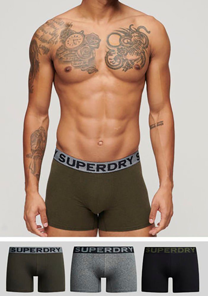 Boxershorts (Packung, 3-St) Kahki Grit/Winter Superdry Asphalt Grit/Black BOXER TRIPLE PACK