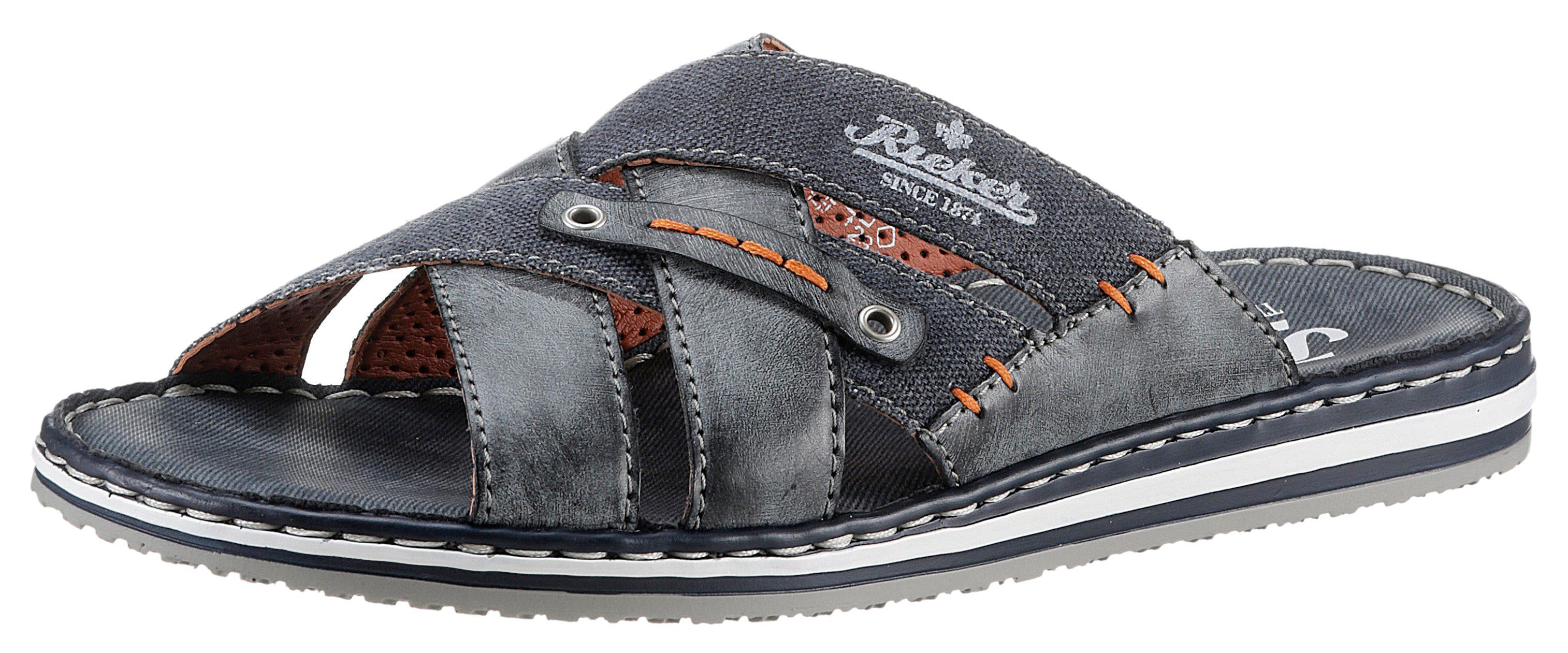 Rieker Pantolette, Sommerschuh, Schlappen, Poolslides, mit kontrastfarbener günstig online kaufen