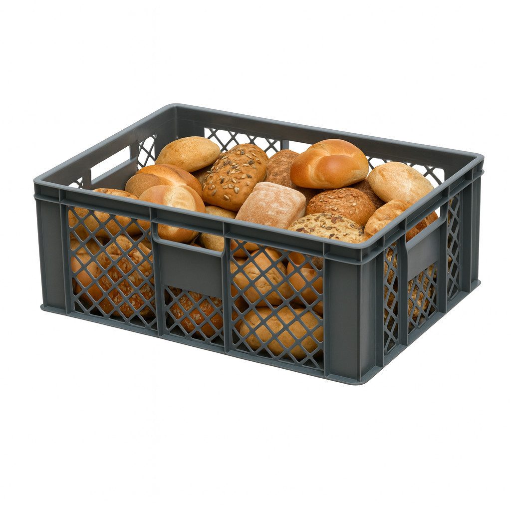 Logiplast Stapelbox 4 Stück Bäckerkisten / Brotkisten 600 x 400 x 230 mm – Bild 5 von 5
