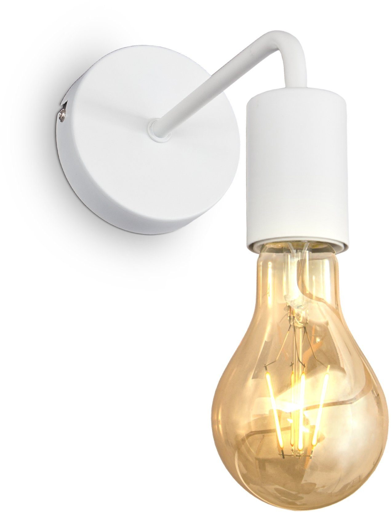 Industrial-Design, rund, dimmbar diese Retro, auch Wandlampe,1-flammig, Retrolampe nach Leuchtmittel, B.K.Licht Leuchtmittel Wandleuchte, ohne gewählten Je Vintage, Stahl, ist