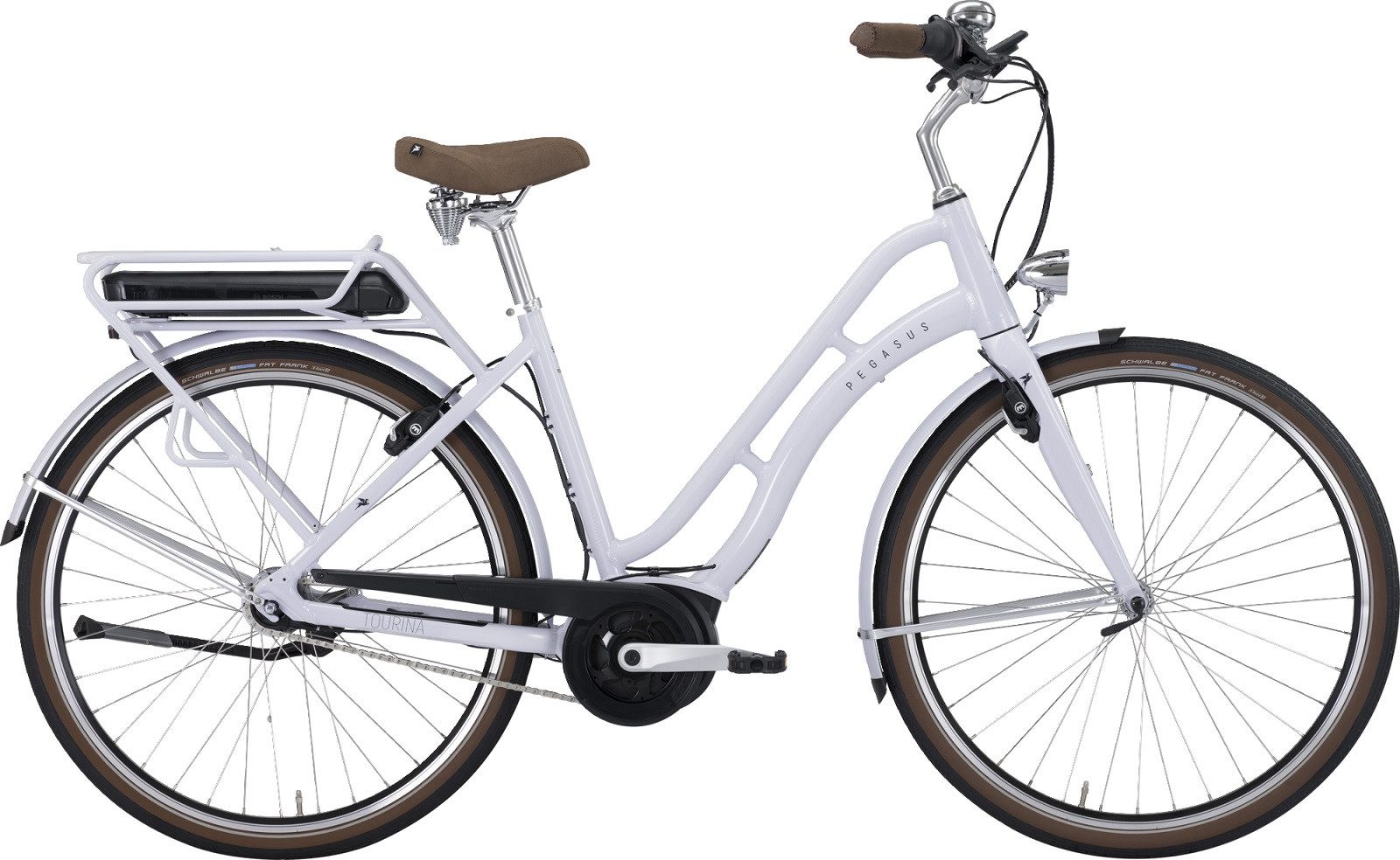 Pegasus E-Bike Pegasus Tourina E7R 500 Wh Damen weiß 2025, 7 Gang SHIMANO SG-3001 Nexus Nabe, Nabenschaltung, Bosch Active Line Plus smart System, 500 Wh