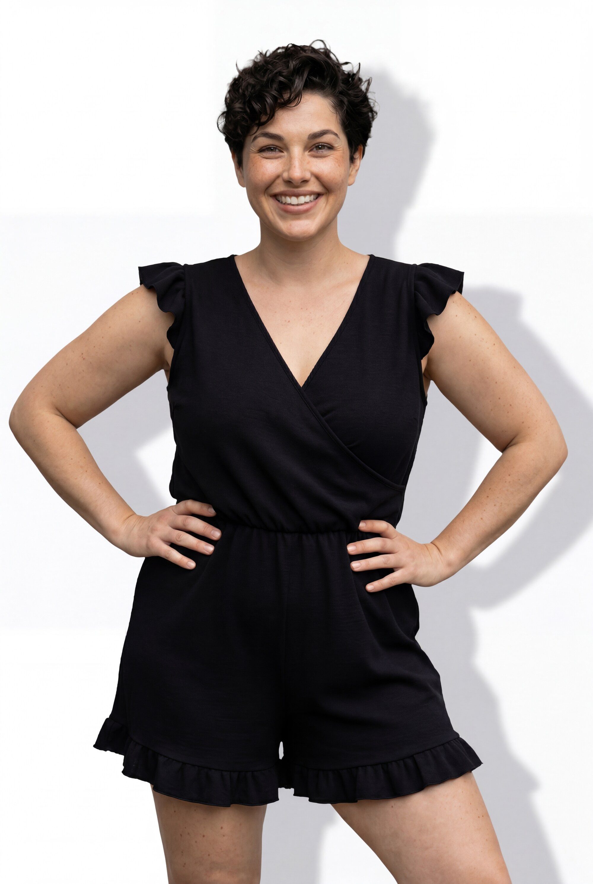 Ulla Popken Badekleid Badekleid Softcups Shorts Flügelärmel