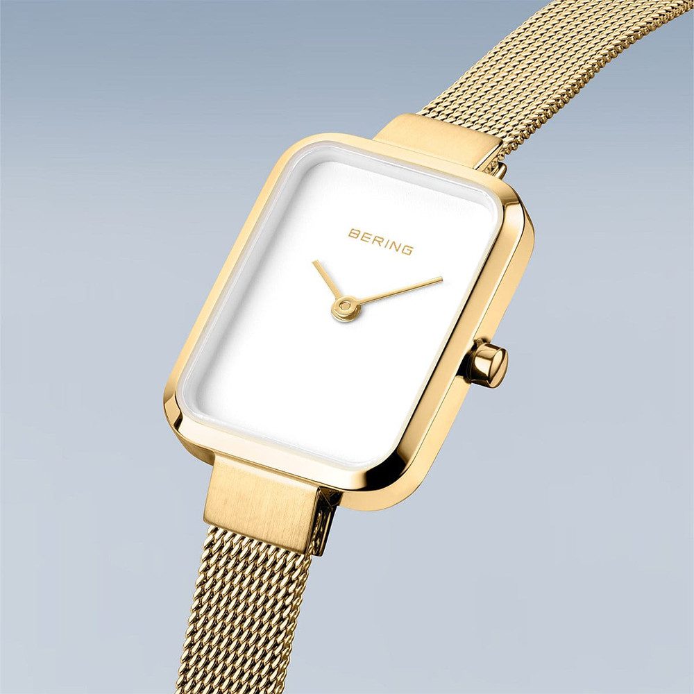 Bering Quarzuhr Petite Square gold poliert/gebürstet günstig online kaufen