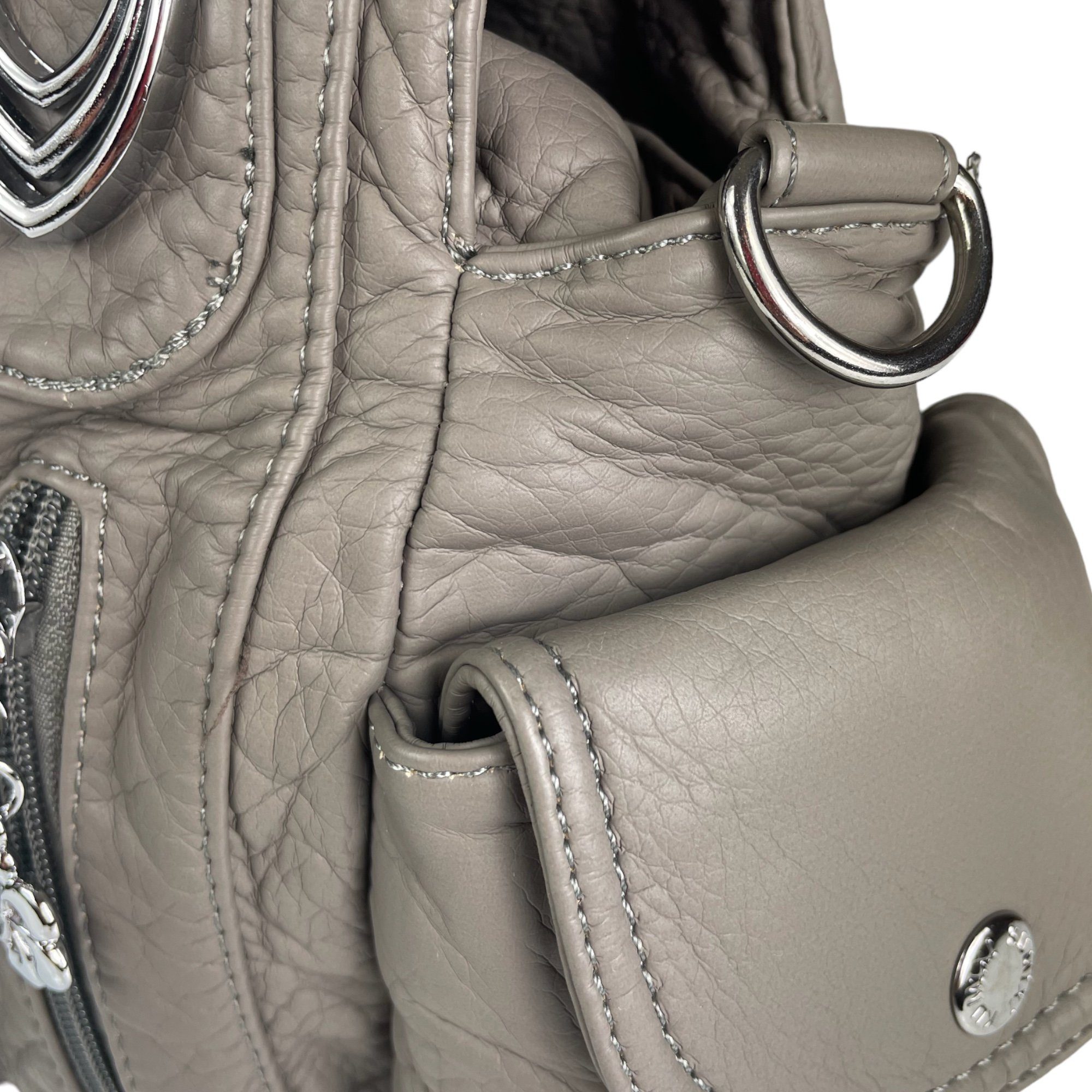 Tragegriffe AKW22026, Handtasche Damen Schulterriemen, Schultertasche Schultertasche Taschen4life grau lange & abnehmbarer