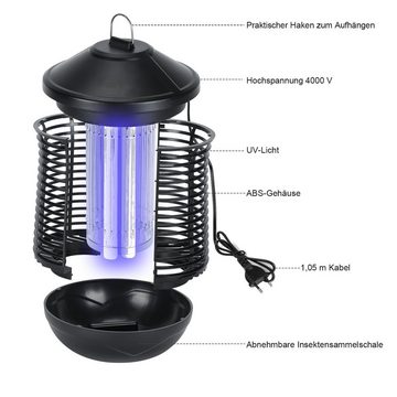 Bettizia Insektenvernichter 18W Elektrisch Insektenfalle Mückenfalle LED UV-Licht Mückenlampe IPX4