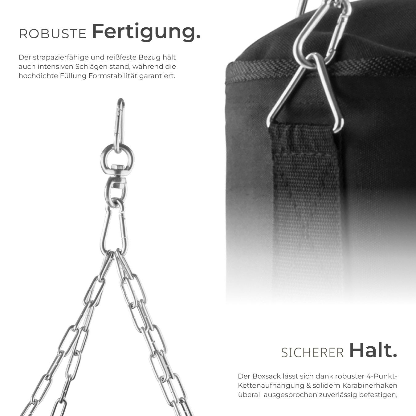 tectake Boxsack Punching Bag, gefüllt, hängend