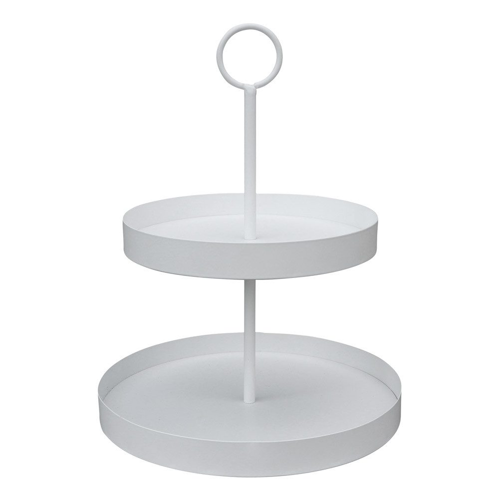 Grafelstein Etagere Etagere LENJA weiß aus Metall modernes Design 2-stöckige Metalletagere