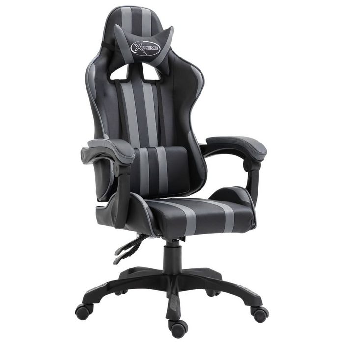 möbelando Gaming-Stuhl 297301 in Schwarz und Grau. Abmessungen (LxBxH) 61 5x68x122 cm