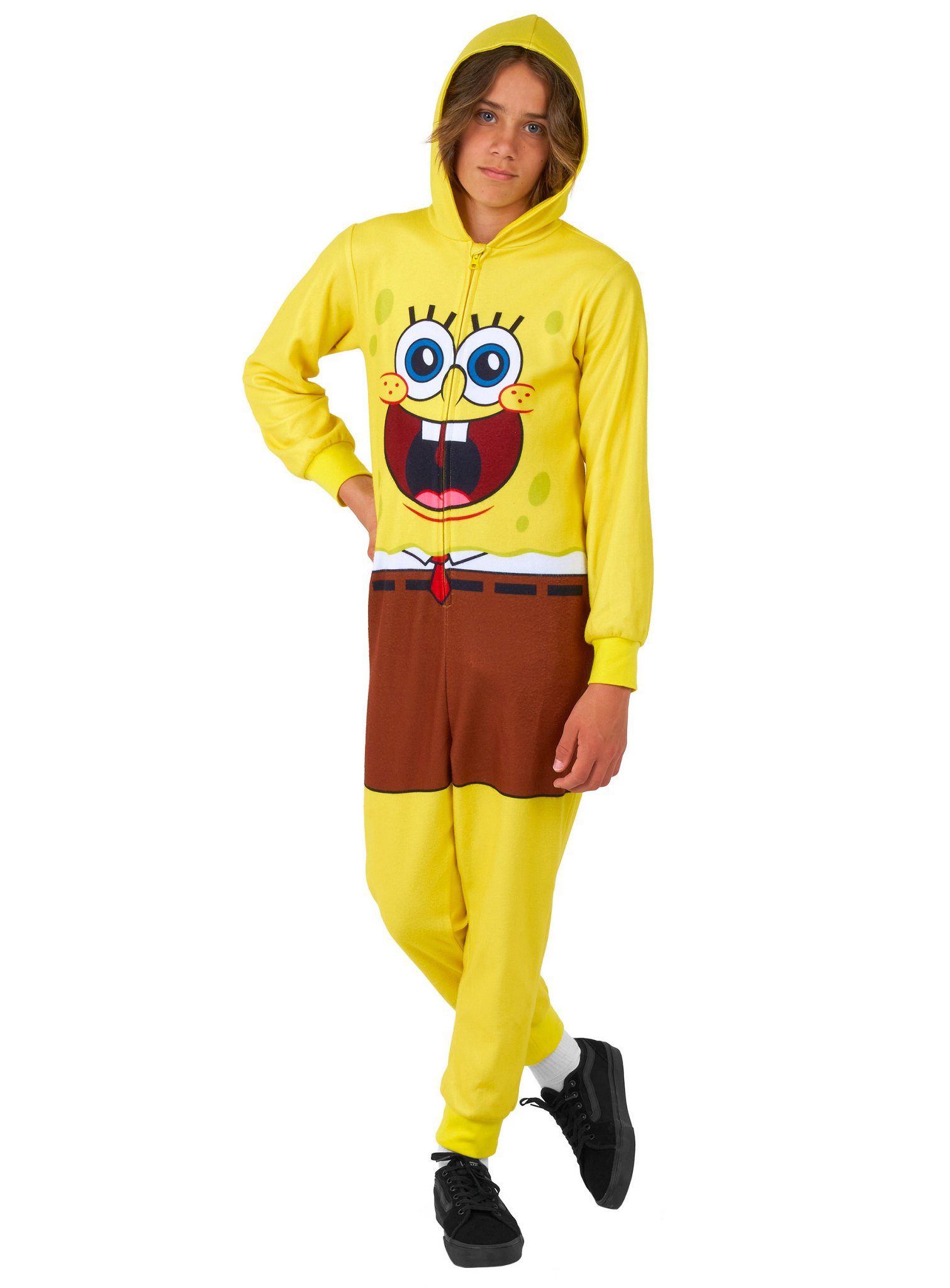 Opposuits Partyanzug Spongebob Onesie für Kinder, Megagemütlicher Einteiler - offizielles Spongebob-Kostüm!