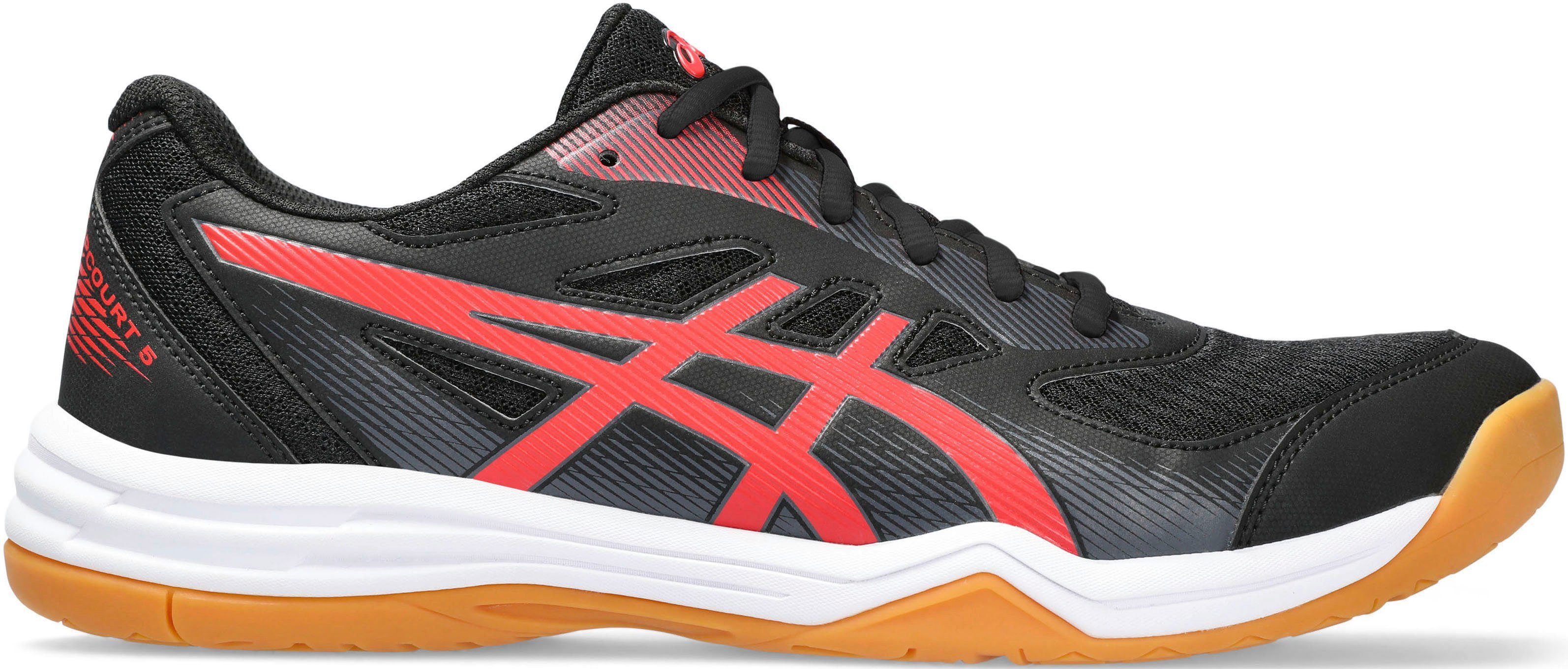 Asics UPCOURT 5 Indoorschuh, Atmungsaktives Obermaterial aus Synthetik und  Textil