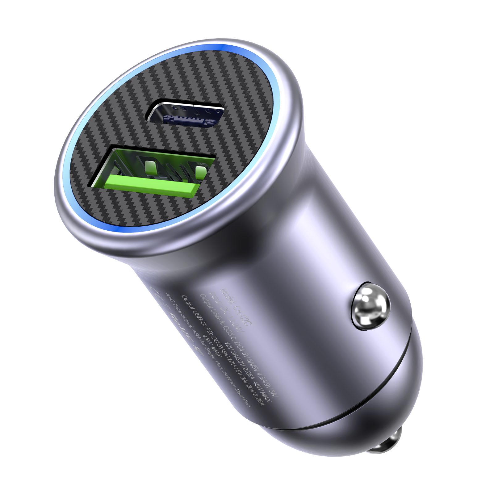 45W USB KFZ Ladegerät Auto Schnellladegerät für iPhone Samsung Huawei USB-Ladegerät