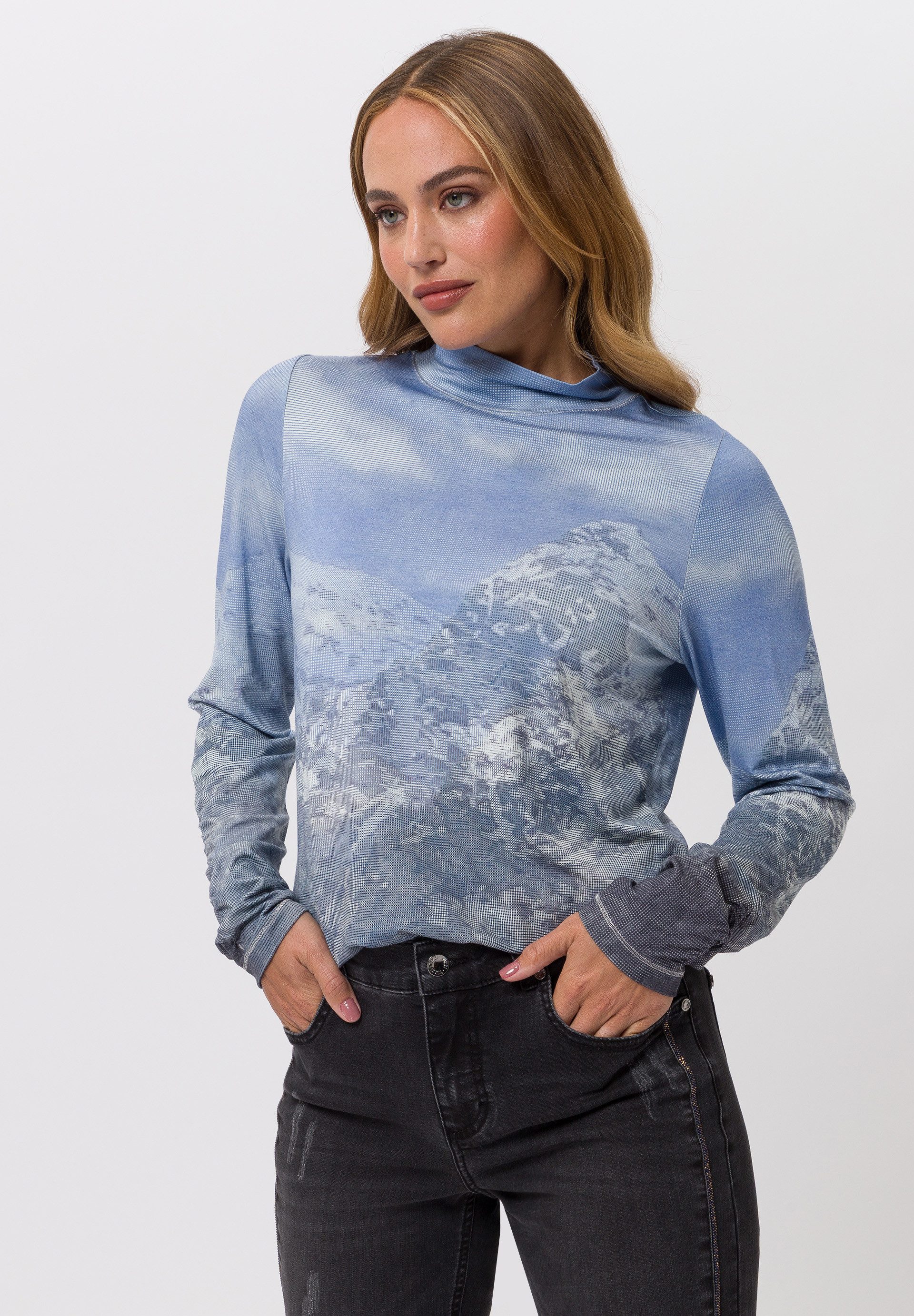 TUZZI T-Shirt mit Fotoprint-Optik